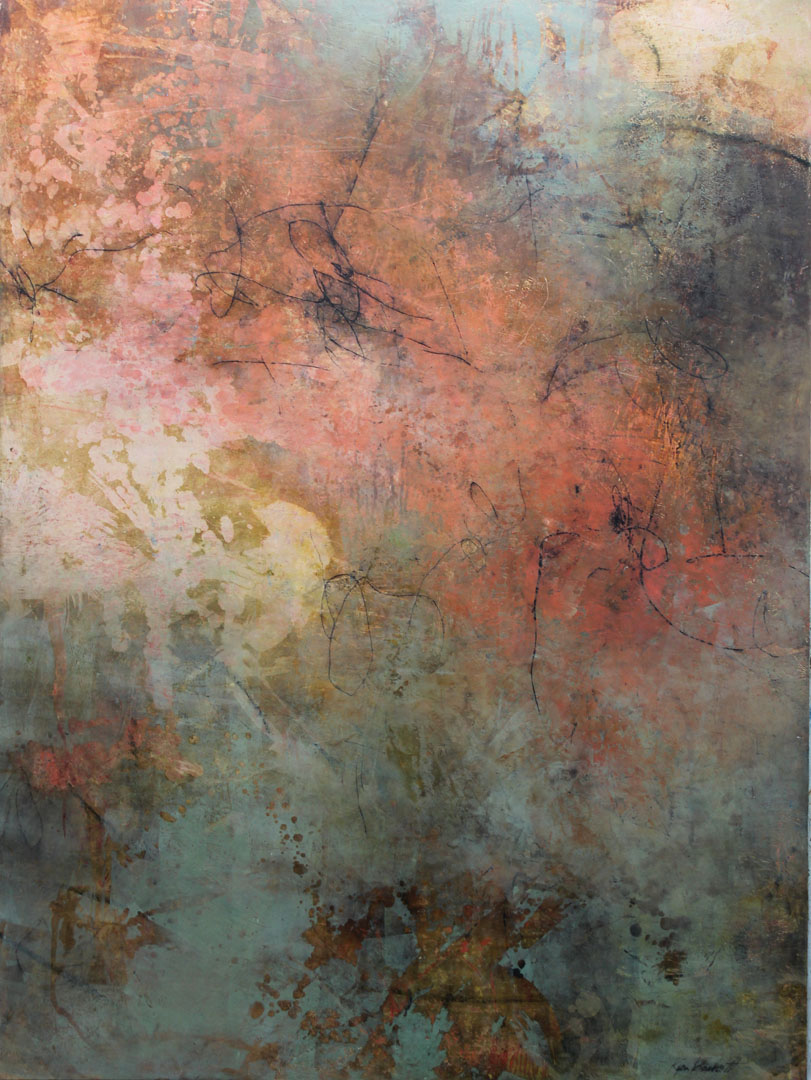 Memoria I | Kym Barrett | Oils and cold wax medium on board | 122 x 92 cm framed in oak | SOLD