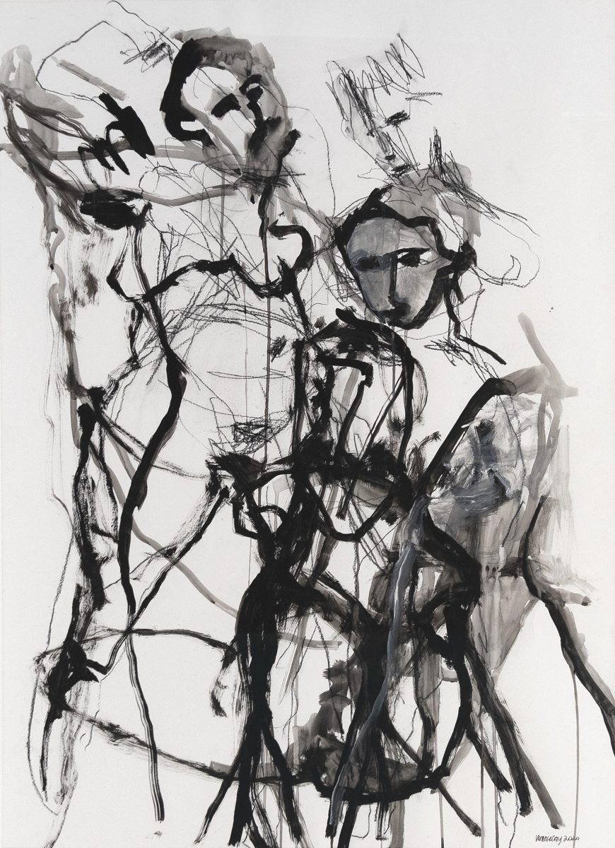 life drawing studies 1 2020 | Veronica Cay | Acrylic and charcoal on Snowden 300gsm | 126 x 95 cm framed in black | $2500