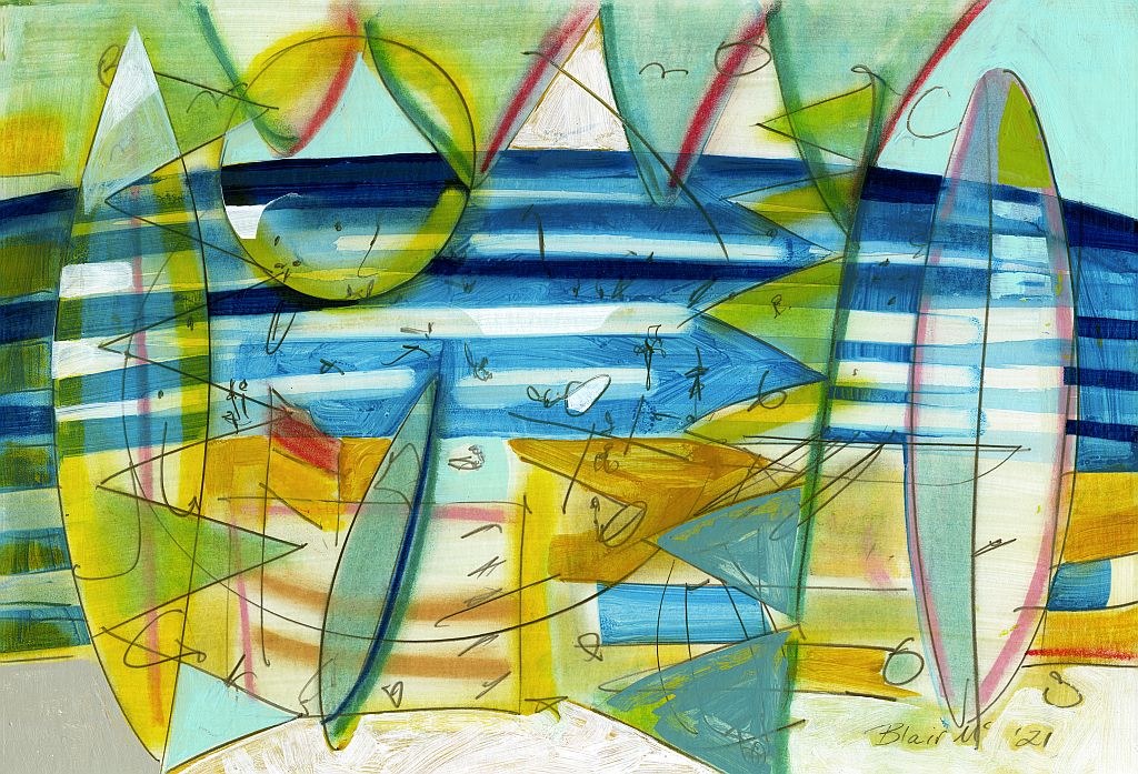 SURF APERTURE 2021 | Blair McNamara | Mixed media on paper | 64 x 82.5 cm, framed in oak with white mat under art glass | $1250