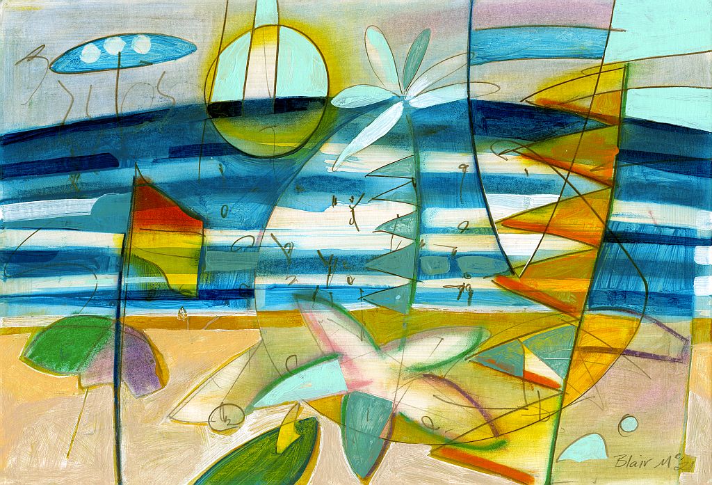 SURF FLOWER 2021 | Blair McNamara | Mixed media on paper | 64 x 82.5 cm, framed in oak with white mat under art glass | $1250