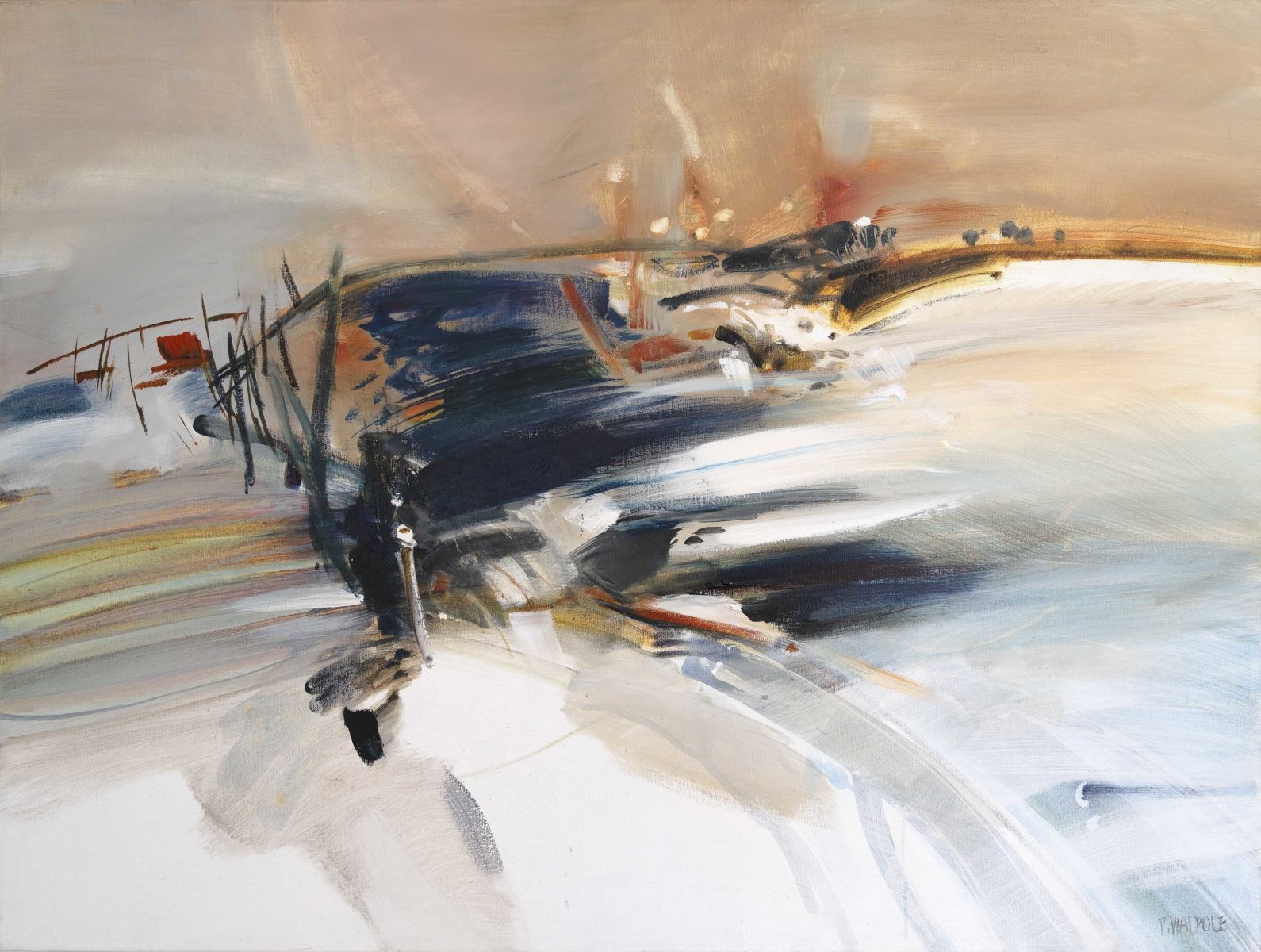 Dust Storm Over Broken Gully 2021 | Pam Walpole | Mixed media on canvas | 92 x 122 cm | $3900