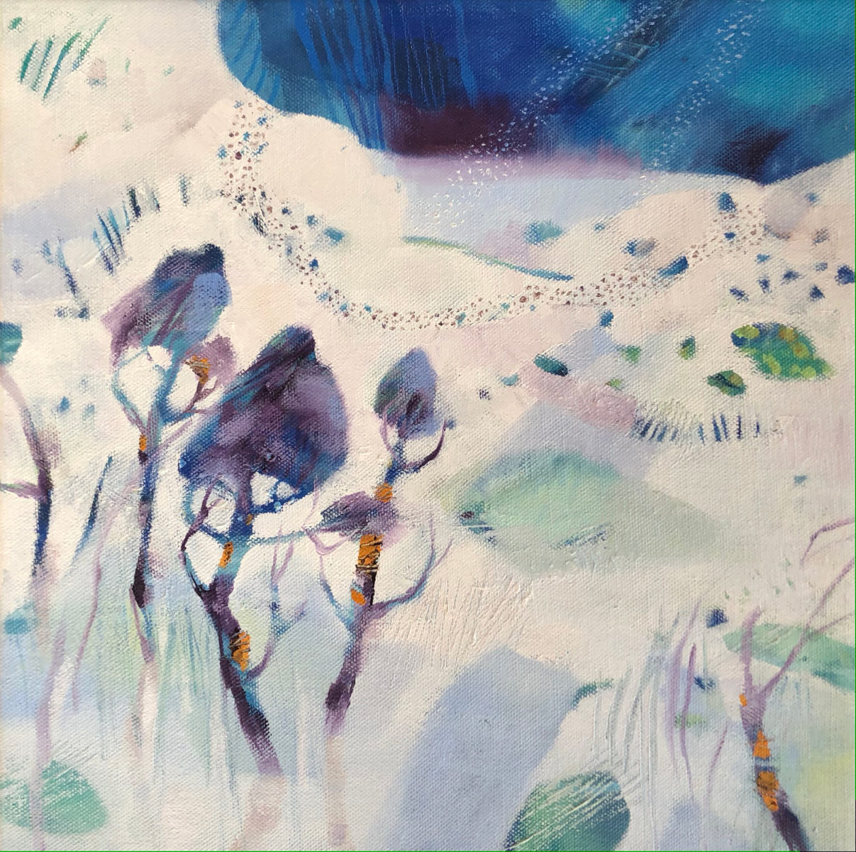 Tarn Shelf after snow Mt Field 2021 | Adrienne Williams | Oil on canvas | 30 x 30 cm | $850
