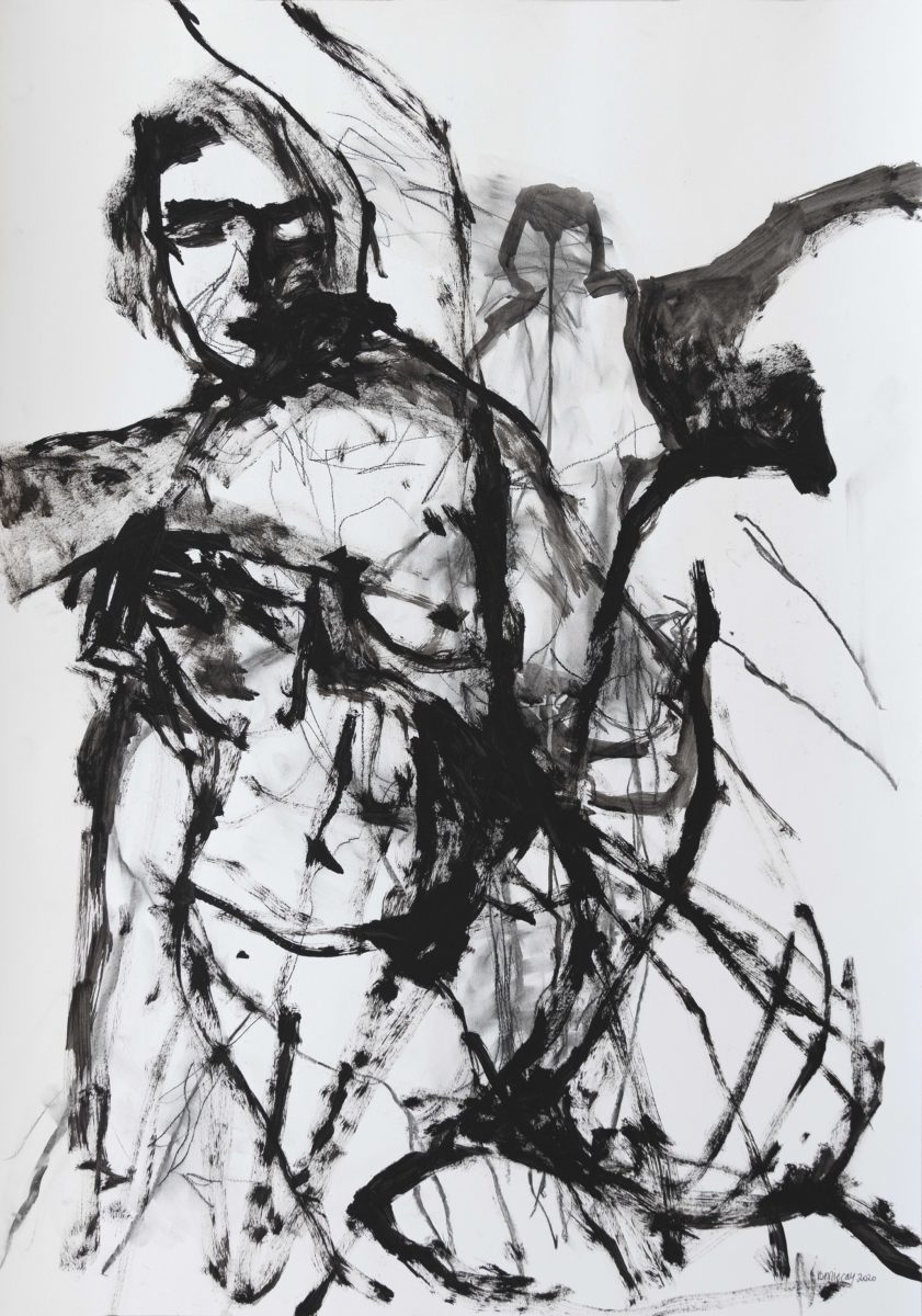 life drawing studies 2 2020 | Veronica Cay | Acrylic and charcoal on Snowden 300gsm | 126 x 95 cm framed in black | SOLD