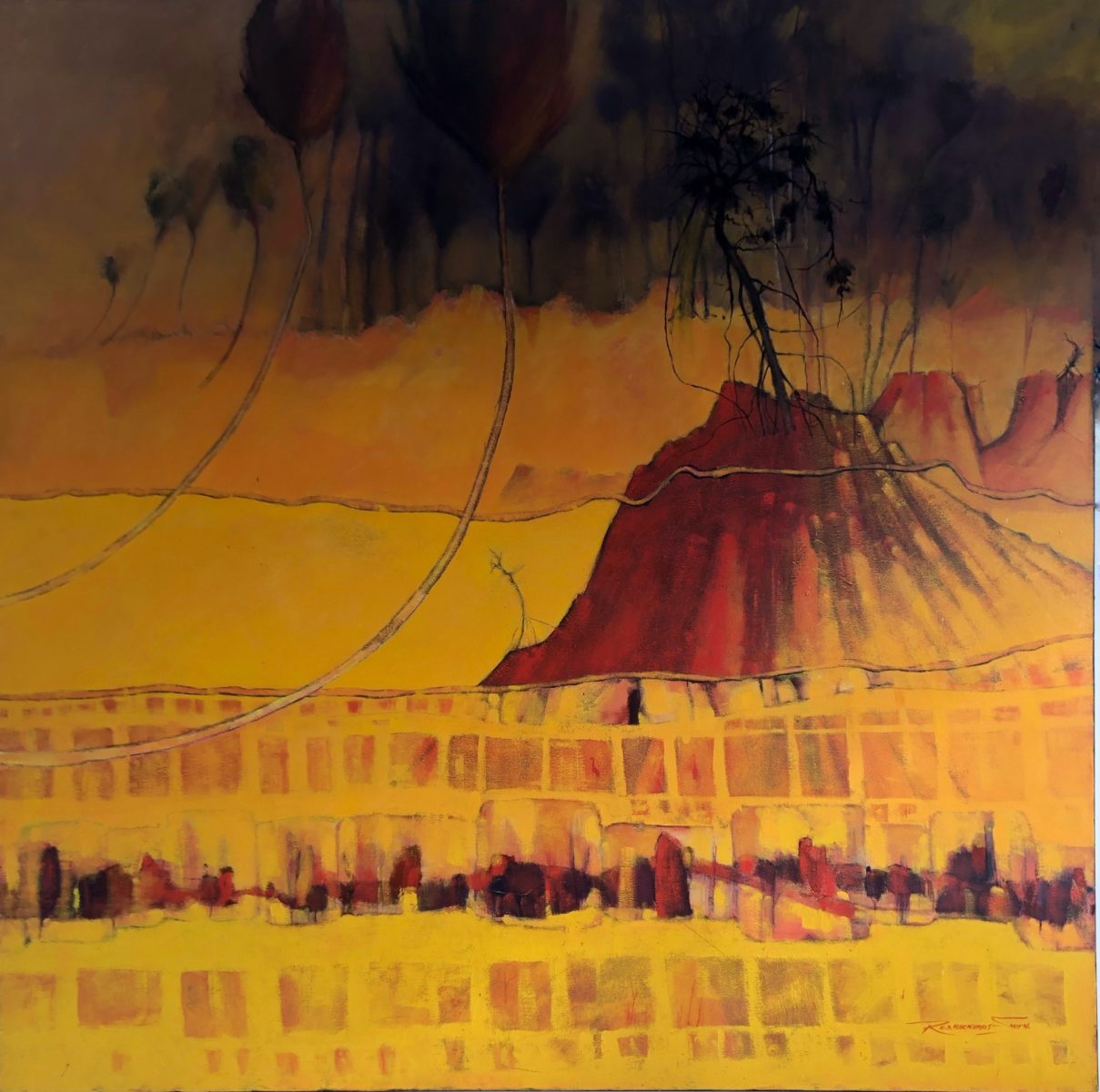 Dust in th Morning Lake Mungo | Rex Backhaus-Smith | Acrylic on canvas | 152.5 x 152.5 cm | $15,000