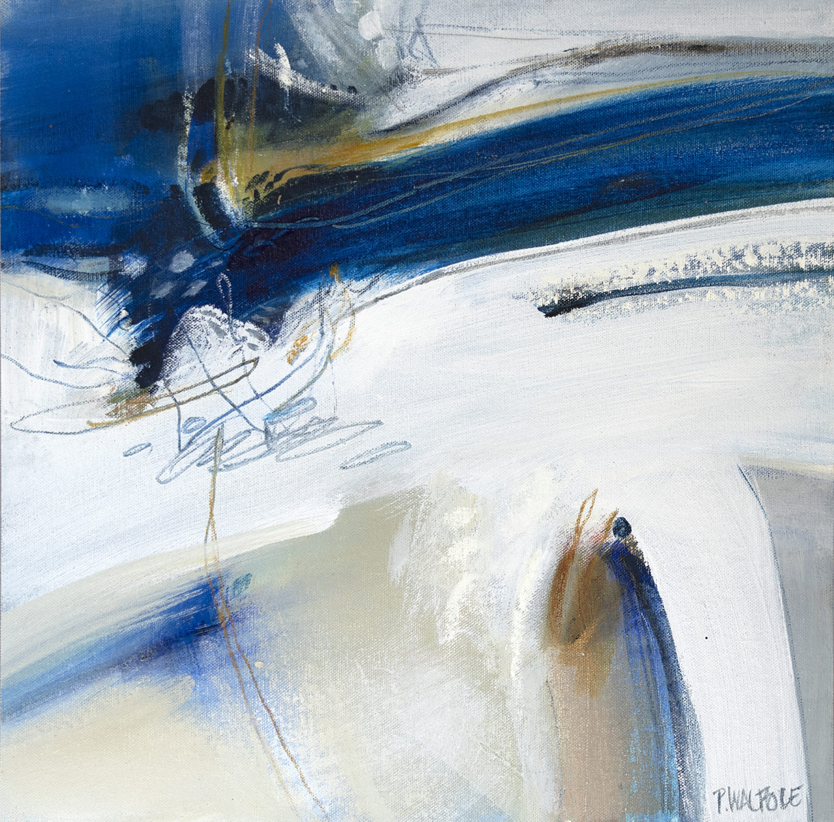 Passing Squall III | Pam Walpole | Mixed media on canvas on board | 40 x 40 cm, framed in aluminium | SOLD