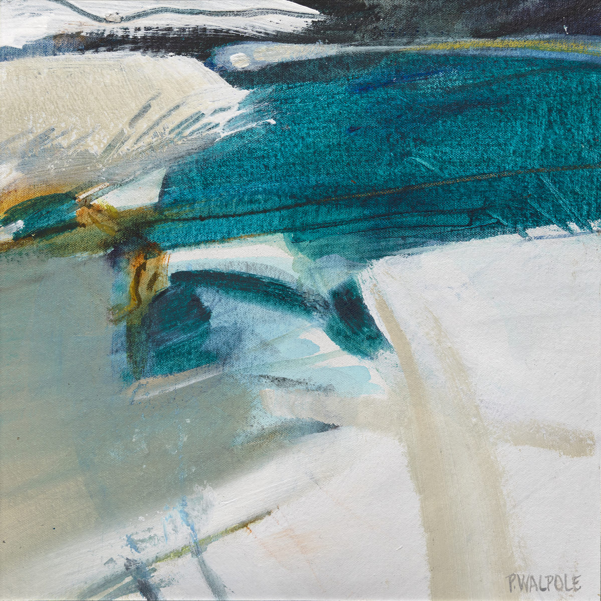 Passing squall IV | Pam Walpole | Mixed media on canvas on board | 32 x 32 cm, framed in aluminium | $750