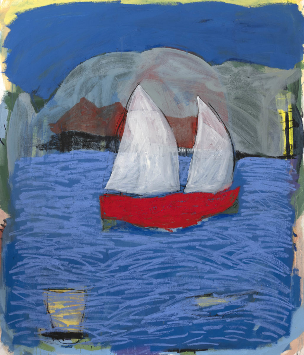 Bright Red Boat 2022 | Sue Gill | Oil on canvas | 140 x 120 cm | $4500