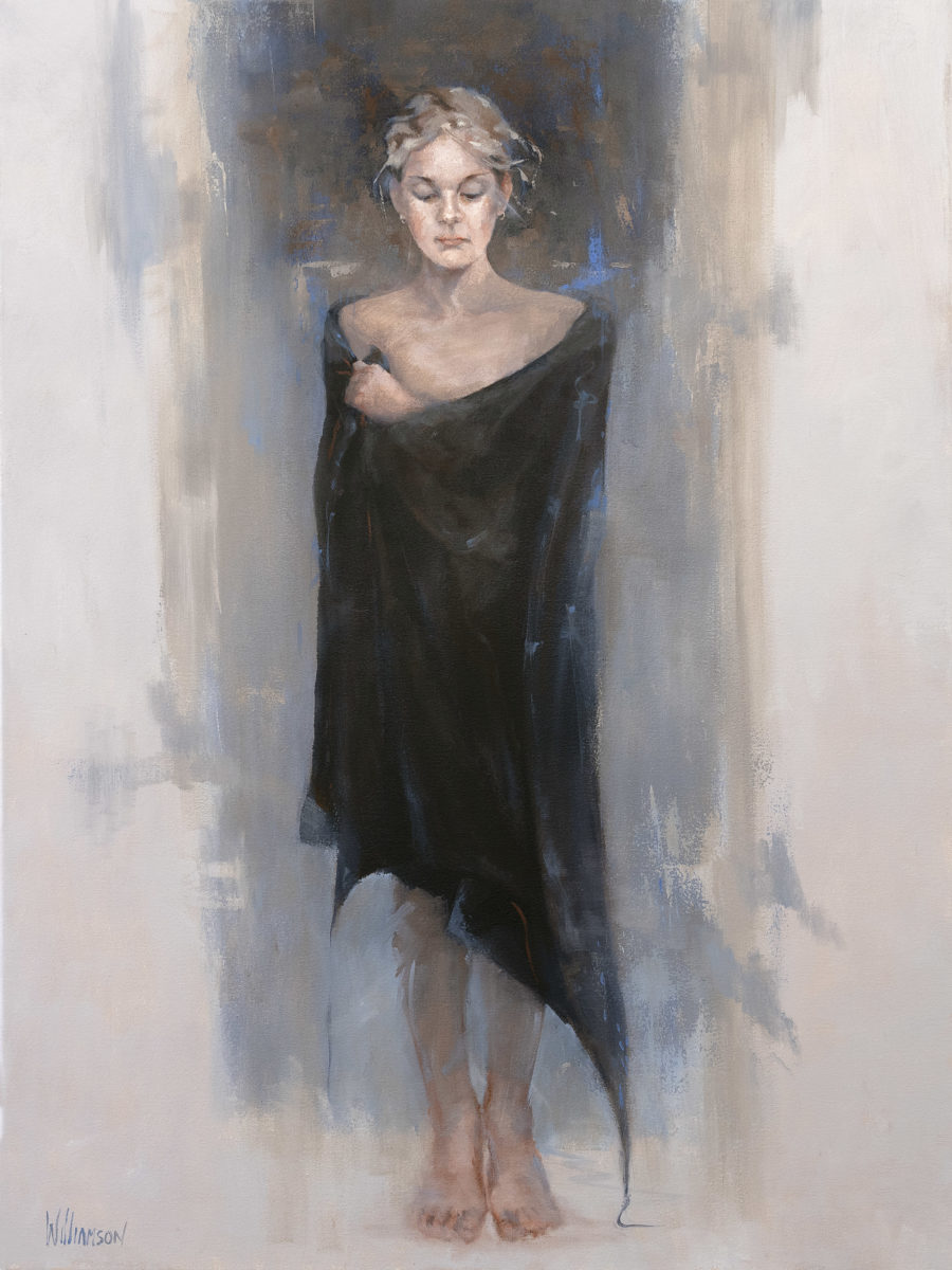 Woman in shawl | Jan Williamson | oil on canvas | 102 x 76 cm | SOLD
