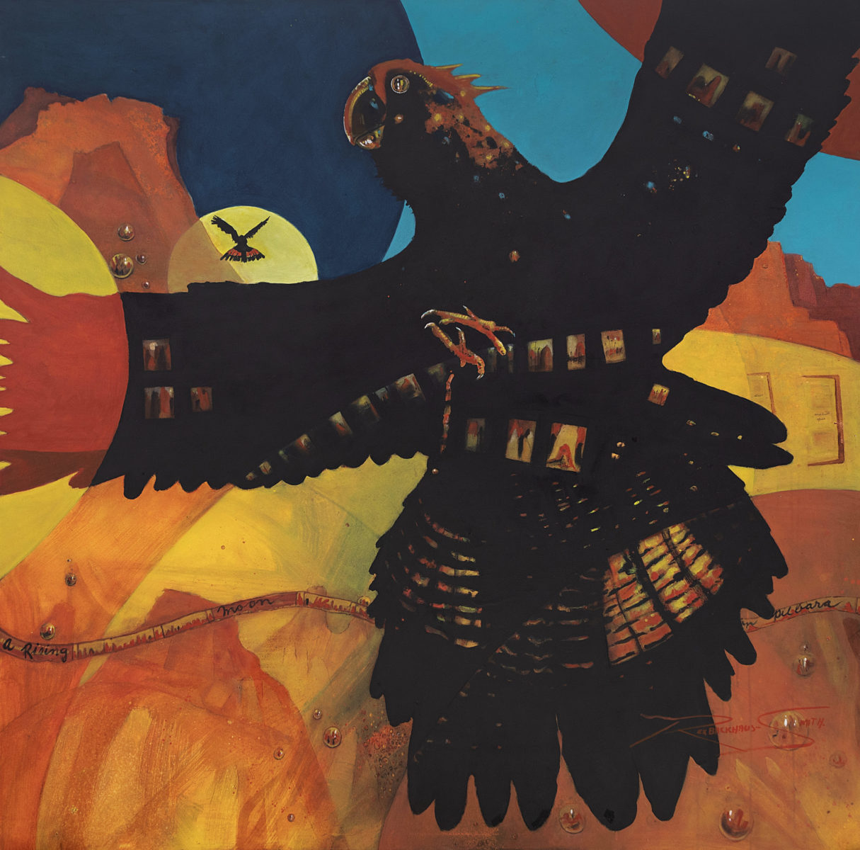 A rising moon - Pilbara | Rex Backhaus-Smith | mixed media on canvas | 150 x 150 cm | $15,000
