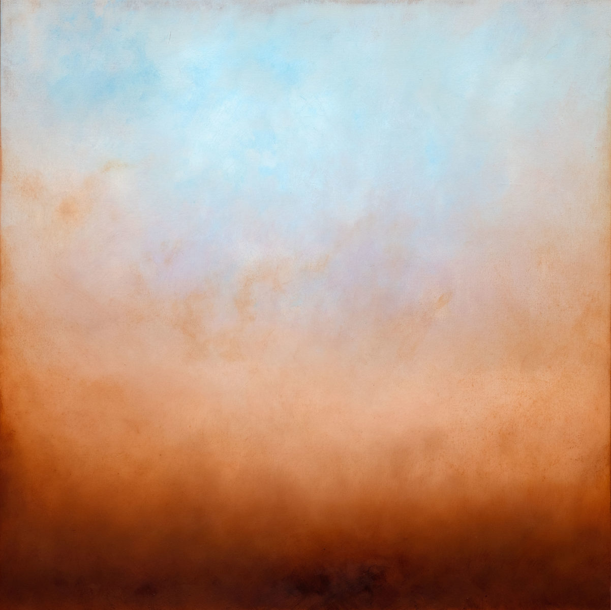 Dusk | Prue Clay | oil on canvas | 93 x 93 cm, framed in dark-stained oak | $2500