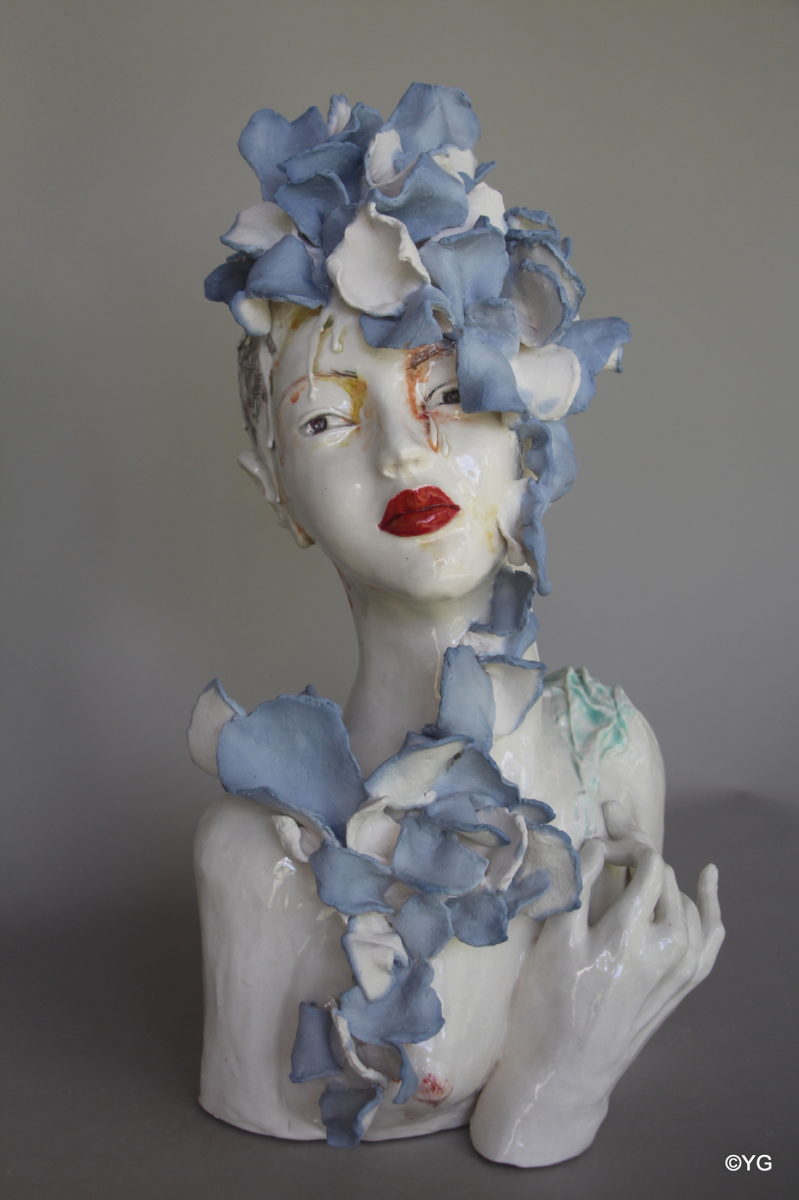 Rippling over the Waves 2022 | Yeats Gruin | Porcelain bust | 50 x 28 cm | $3500