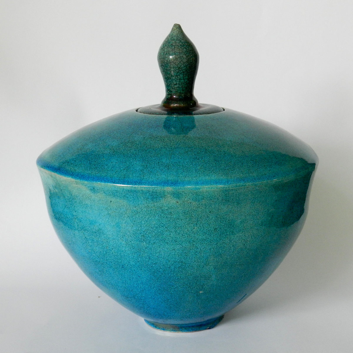 Turquoise glazed raku vessel | Dennis Forshaw | $850