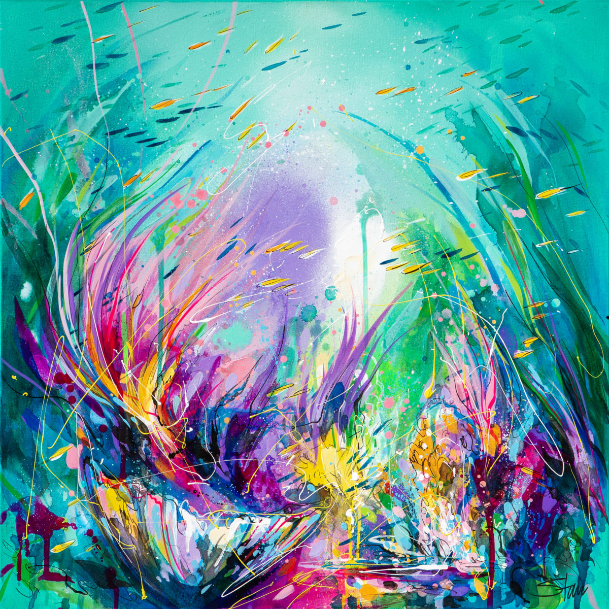 Underwater sanctuary | Starr | Acrylic on canvas | 80 x 80 cm | $2400