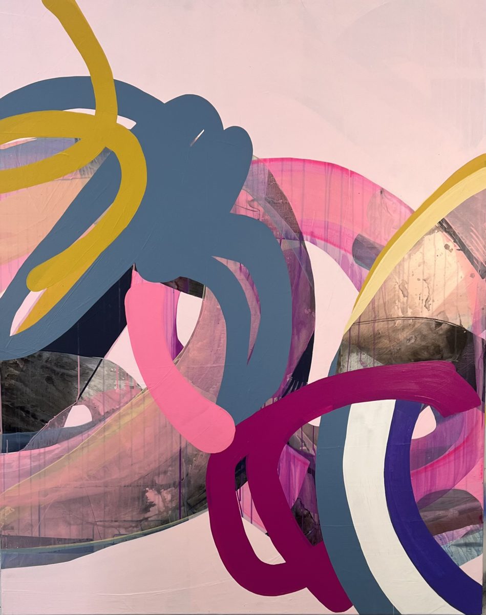 Tangled 2021 | Alison Mooney | acrylic, aerosol, oil, pastel on canvas | 152 x 122 cm | $4,700