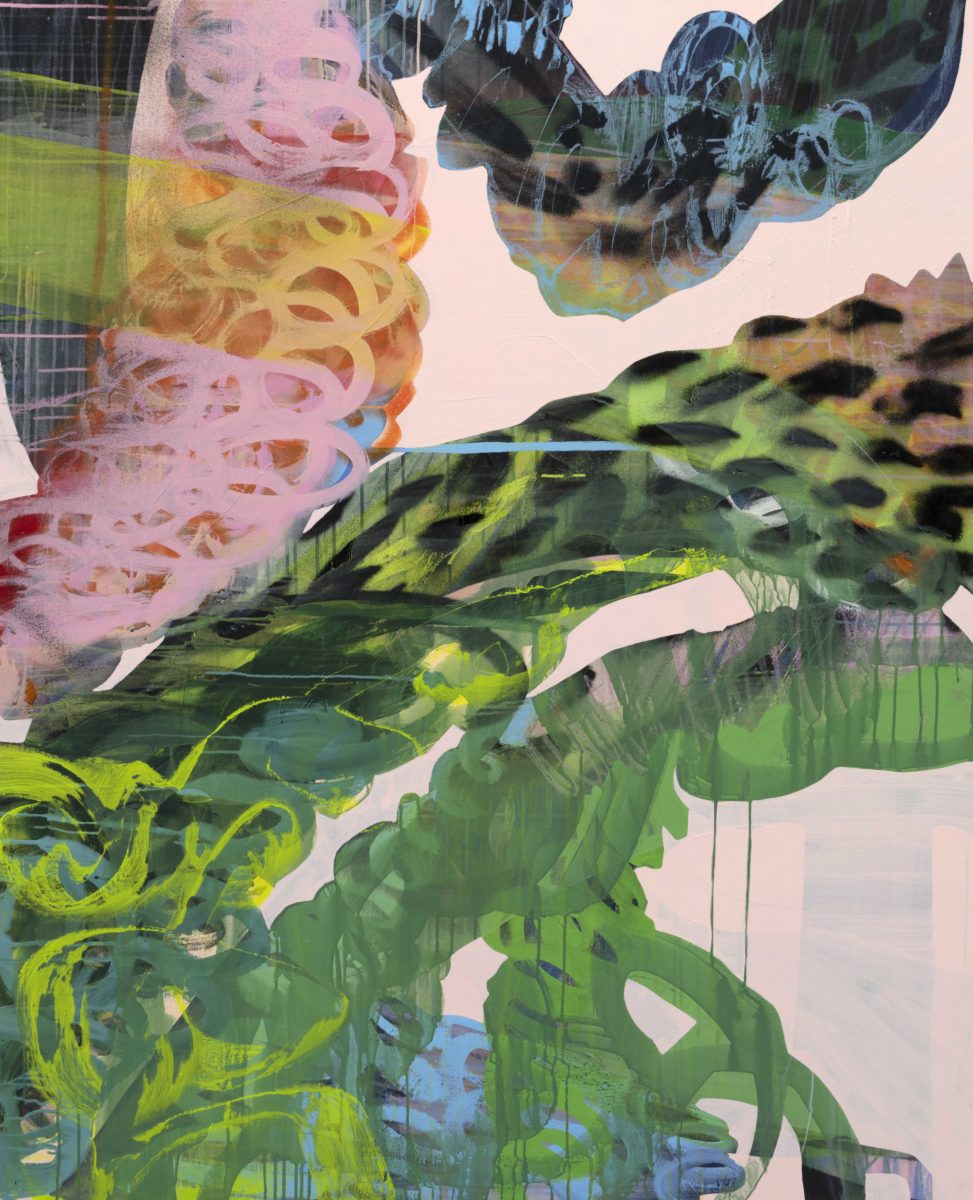 Where the Wild Things Grow 2023 | Alison Mooney | acrylic, aerosol, oil, pastel on canvas | 152 x 122 cm | $4,700