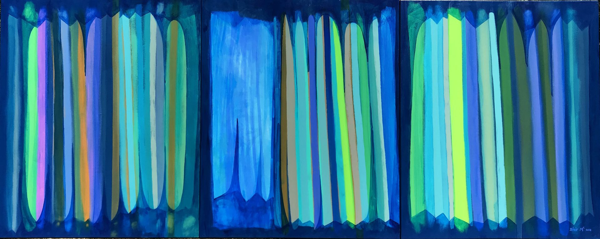 CONCERTINA | Blair McNamara | acrylic on canvas | 300 x 120 cm, triptych. | $7,500