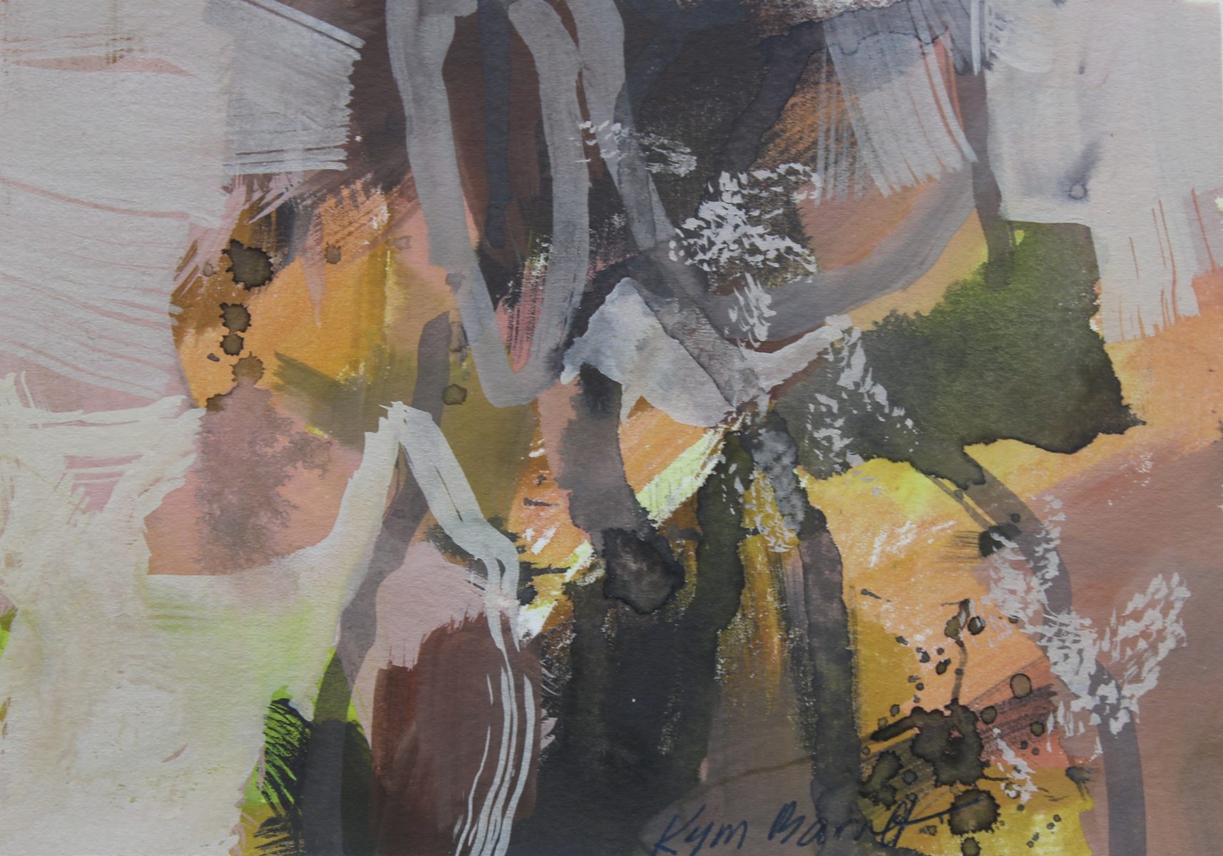 Wild April III | Kym Barrett | Gouache on Arches paper | 36 x 39 cm framed in black | $620