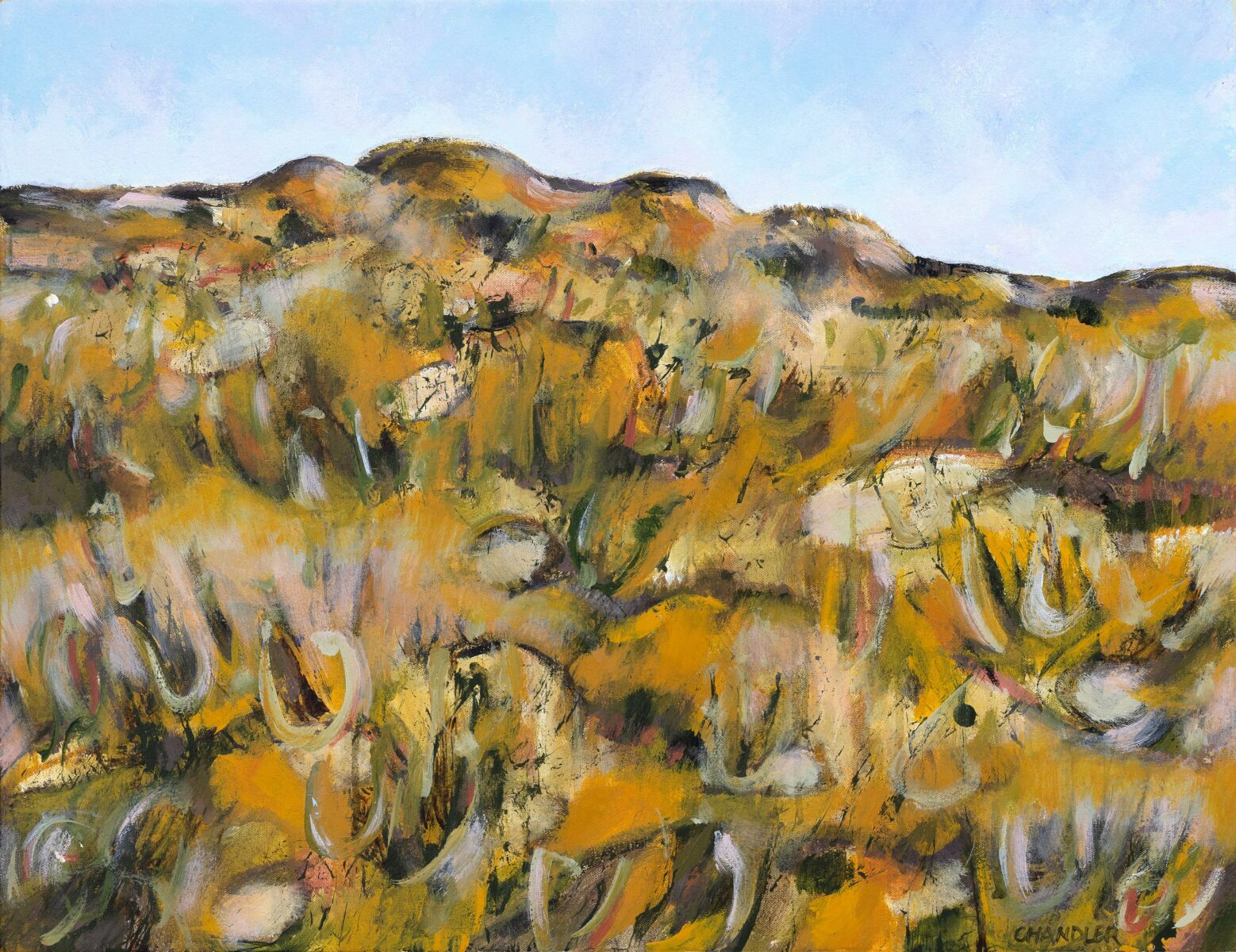 Emu Mountain Morning 2023 | Lisa Chandler | acrylic on canvas | 48 x 62 cm | $1,250