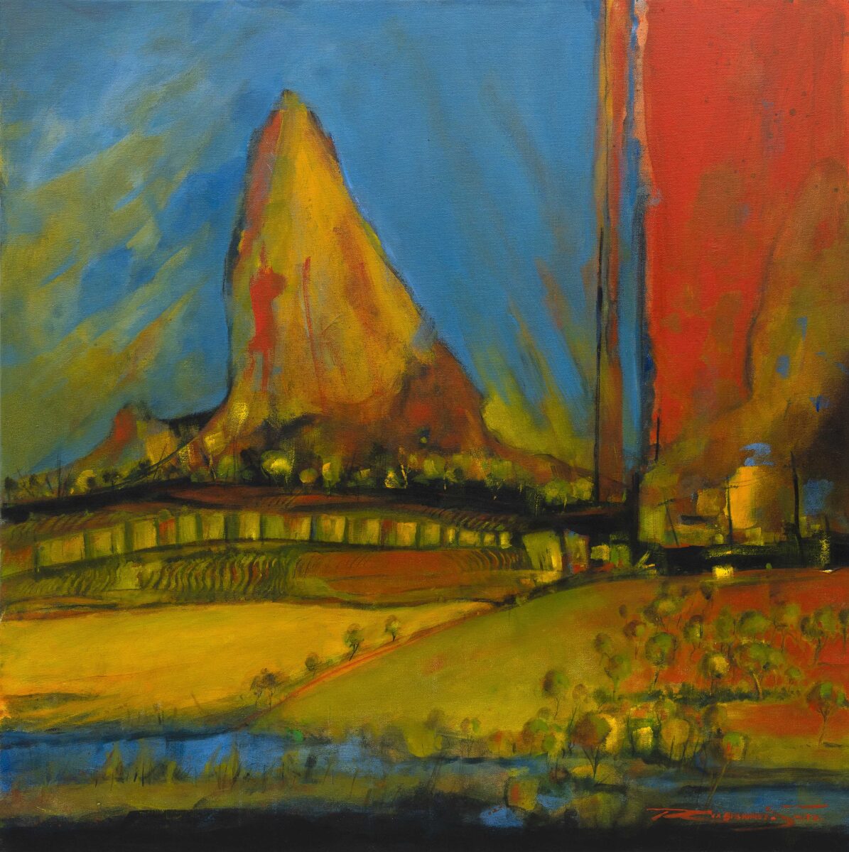 Mt Coonowrin | Rex Backhaus-Smith | acrylic on canvas | 92 x 92 cm | $4,500