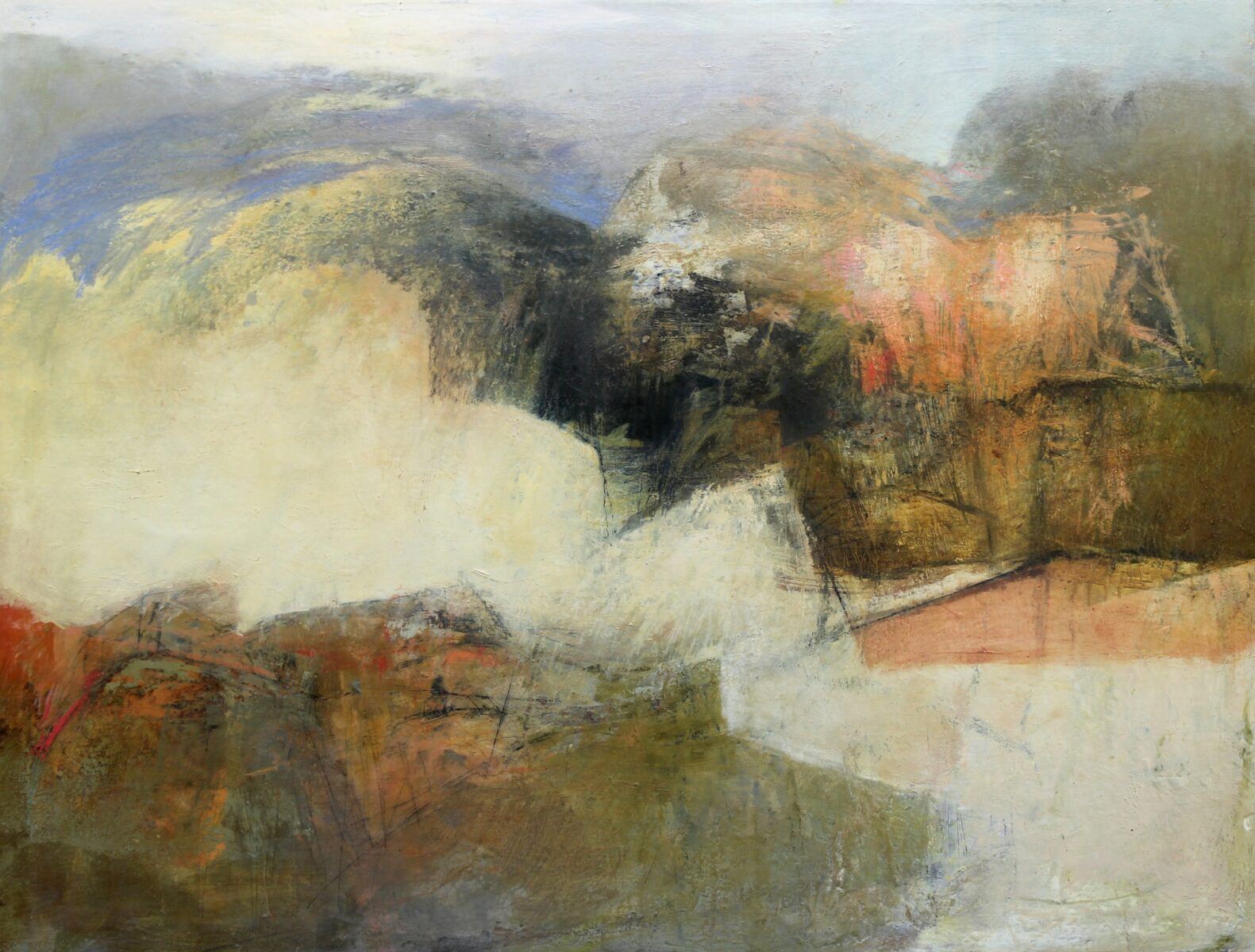 Across Borders | Kym Barrett | oil and cold wax medium on canvas | 80 x 104 cm, framed | $3,200