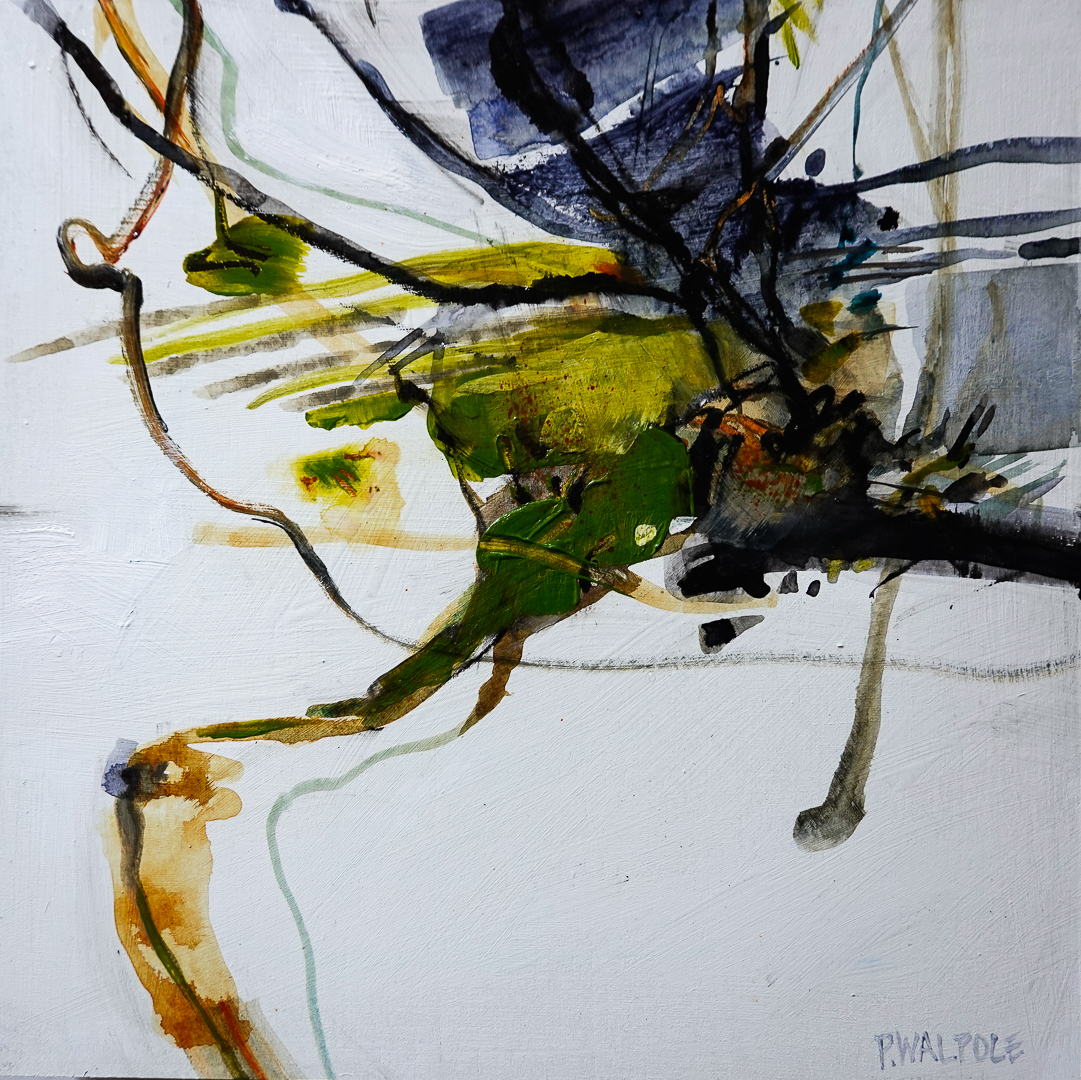 New Growth | Pam Walpole | mixed media on board | 32.5 x 32.5 cm (framed) | SOLD