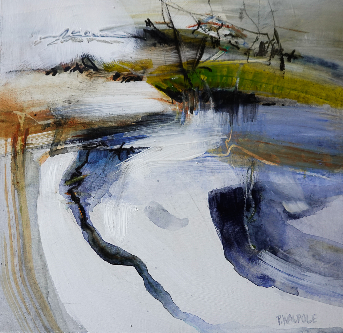 Tidal Inlet | Pam Walpole | mixed media on board | 32.5 x 32.5 cm (framed) | SOLD