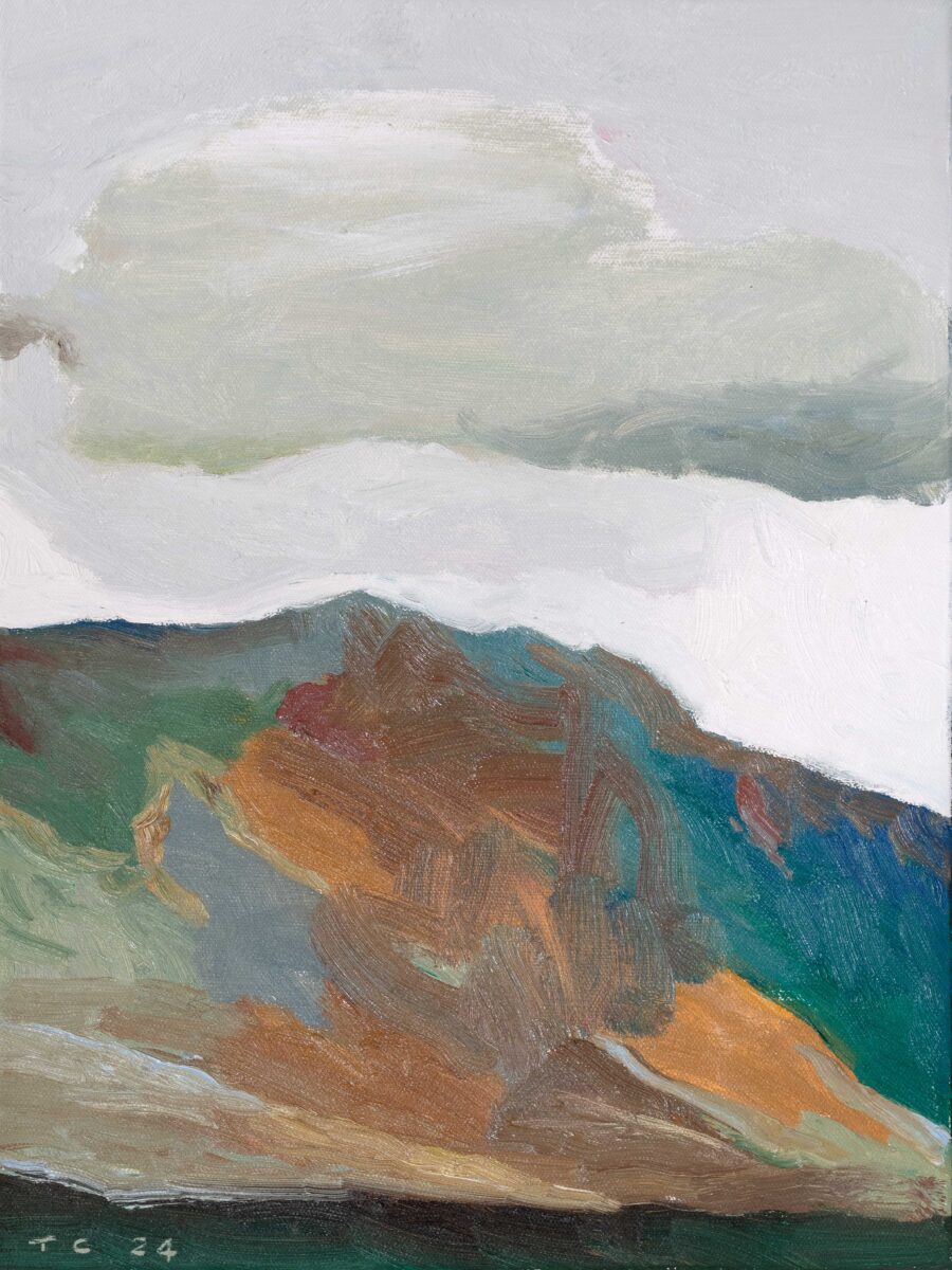 Hill and Cloud | Tony Coles | Oil on canvas | 43.5 x 33.5 cm, framed in oak | $1,450