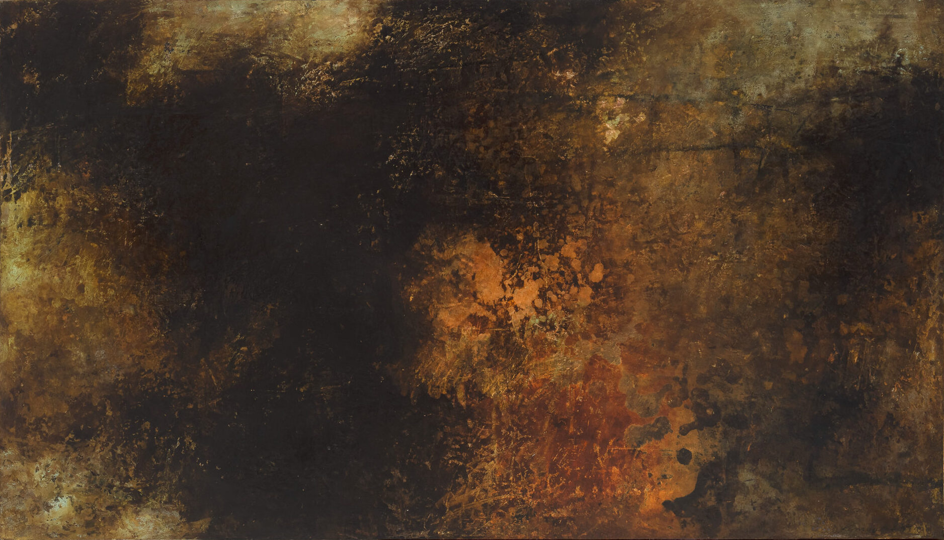Dark Night | Kym Barrett | Oils and cold wax on board | 54 x 94 cm, framed in natural oak | $2,500