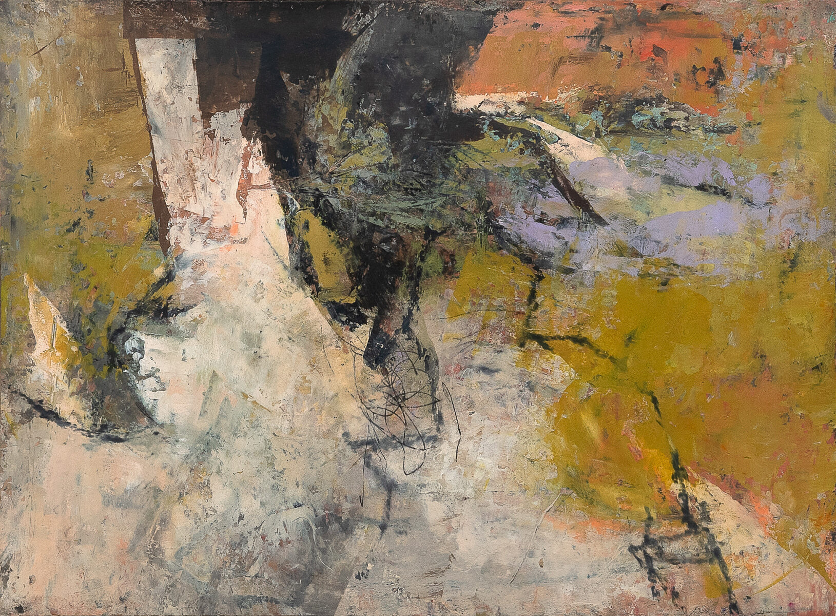 Of the Earth | Kym Barrett | Oils, oilsticks and cold wax medium on board | 37 x 55 cm, framed in dark-stained oak | $1,200
