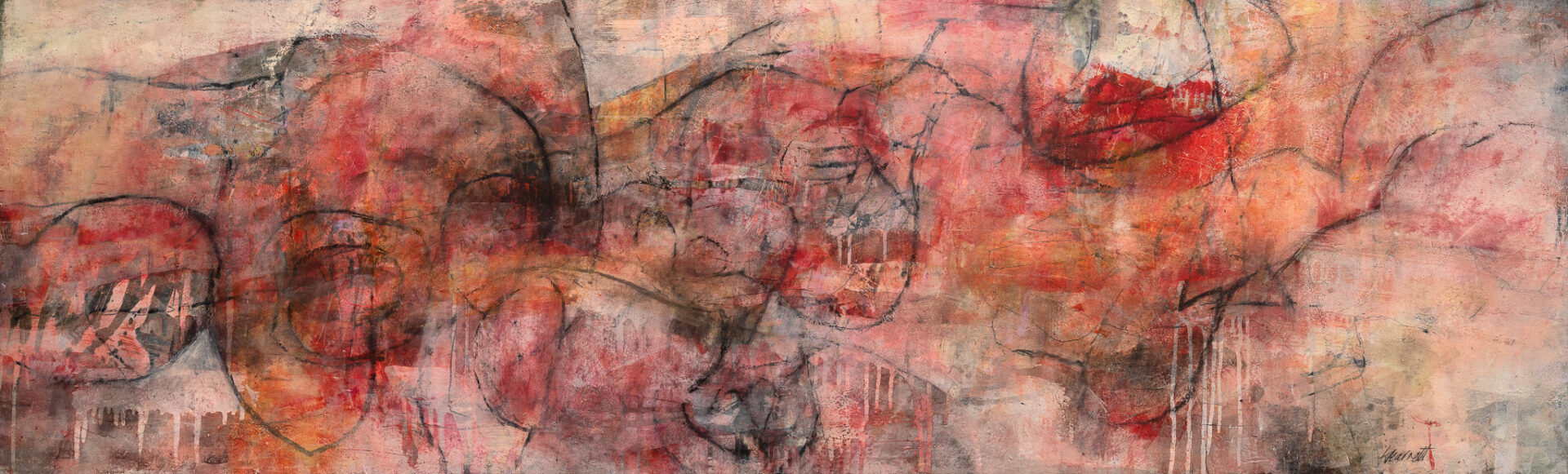 The Land of Nod | Kym Barrett | Oils and cold wax medium on polyester | 60 x 190 cm | $4,800