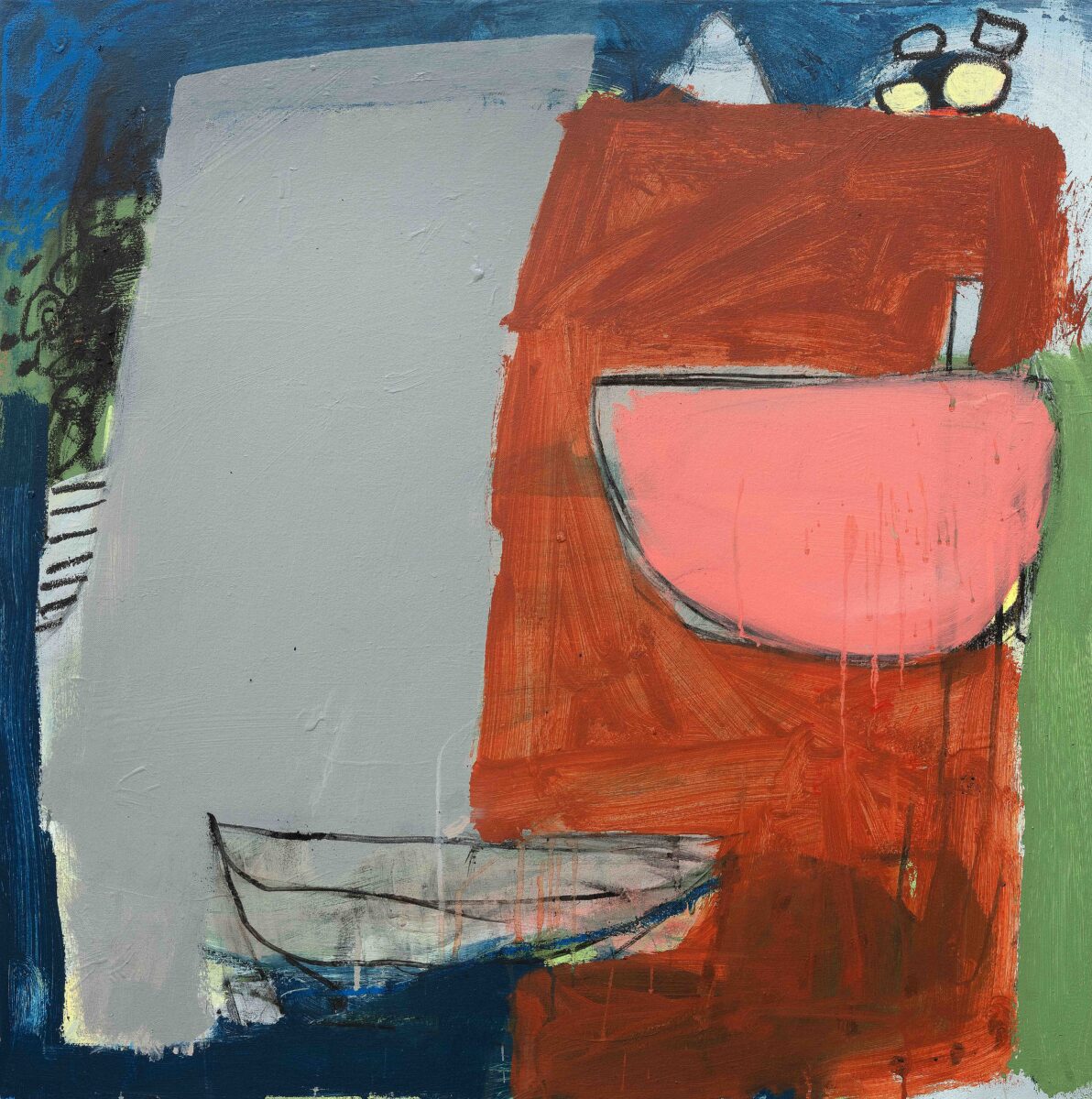 Pink Bowl 2025 | Sue Gill | mixed media on canvas | 80 x 80 cm | $3,200