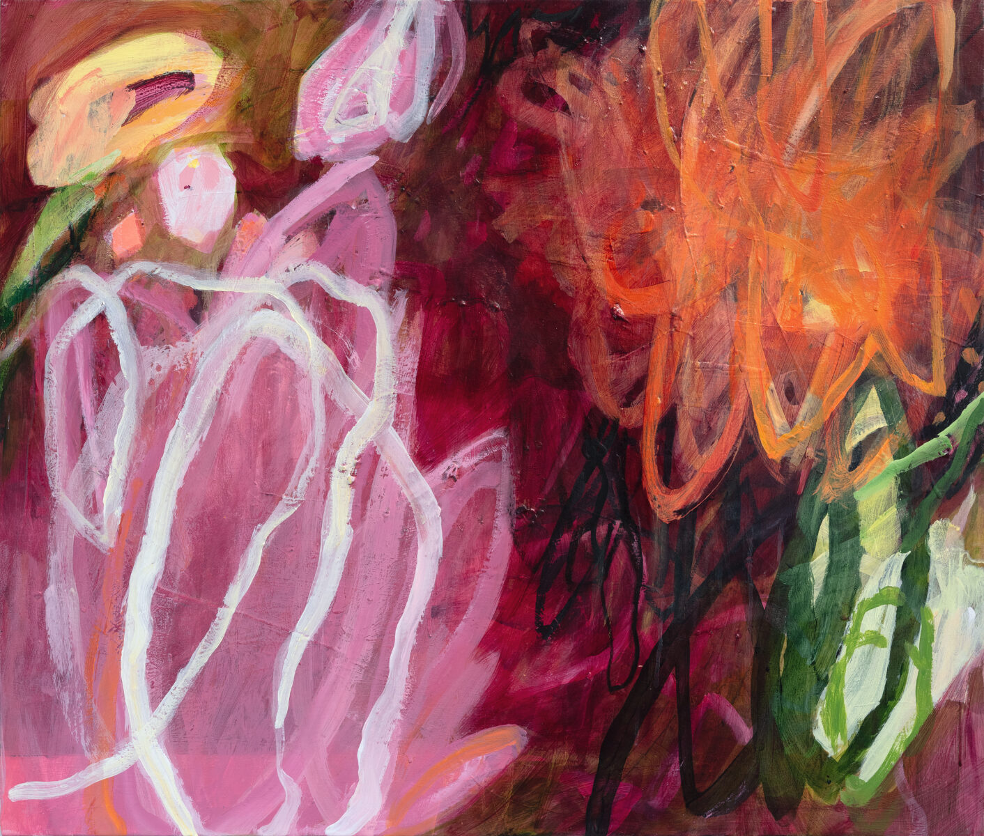 Orange Crush | Helena Jackson-Lloyd | Acrylic and ink on canvas | 85 x 100 cm | $3,000