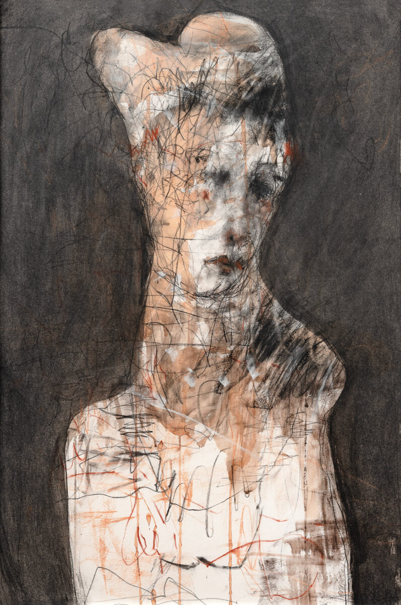 Nyx | ronniecay | mixed media on 300gsm cartridge paper | 83 x 63.5, framed in black | $1,800