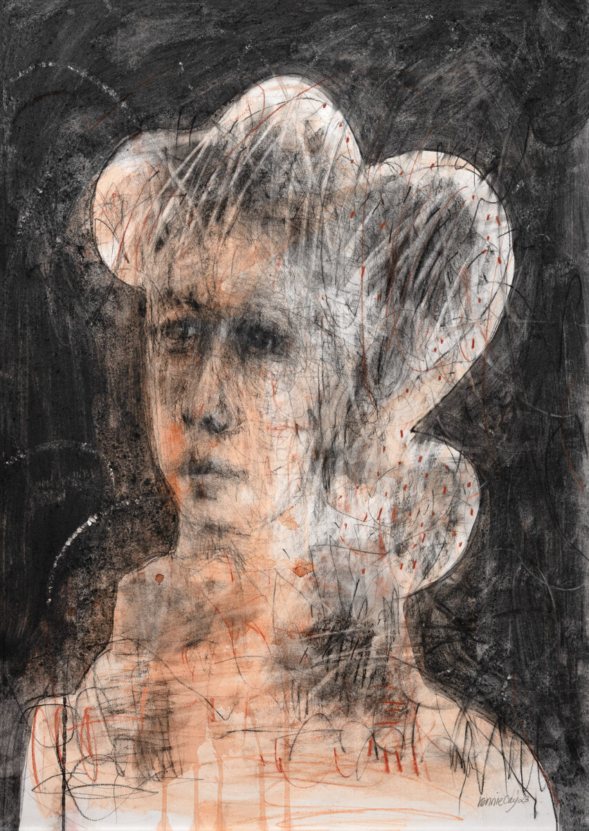 Artemis | ronniecay | mixed media on 300gsm cartridge paper | 83 x 63.5, framed in black | $1,800