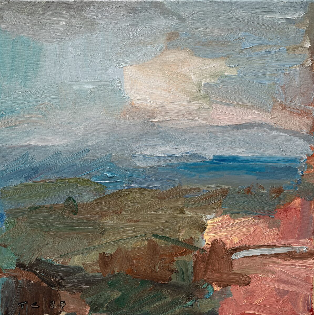 Ocean View Block | Tony Coles | oil on linen | 43.5 x 43.5 cm (framed) | $1,600