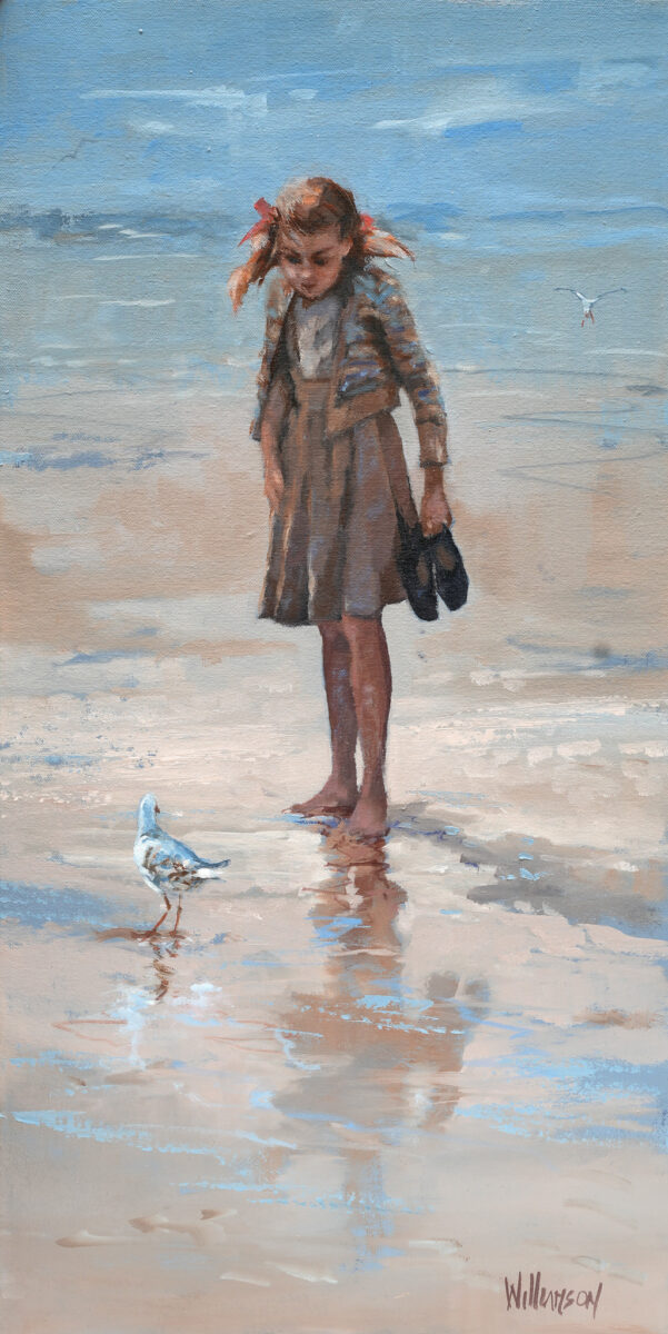 Winter paddle | Jan Williamson | Oil on canvas | 60.5 x 30.5 cm | $1,800