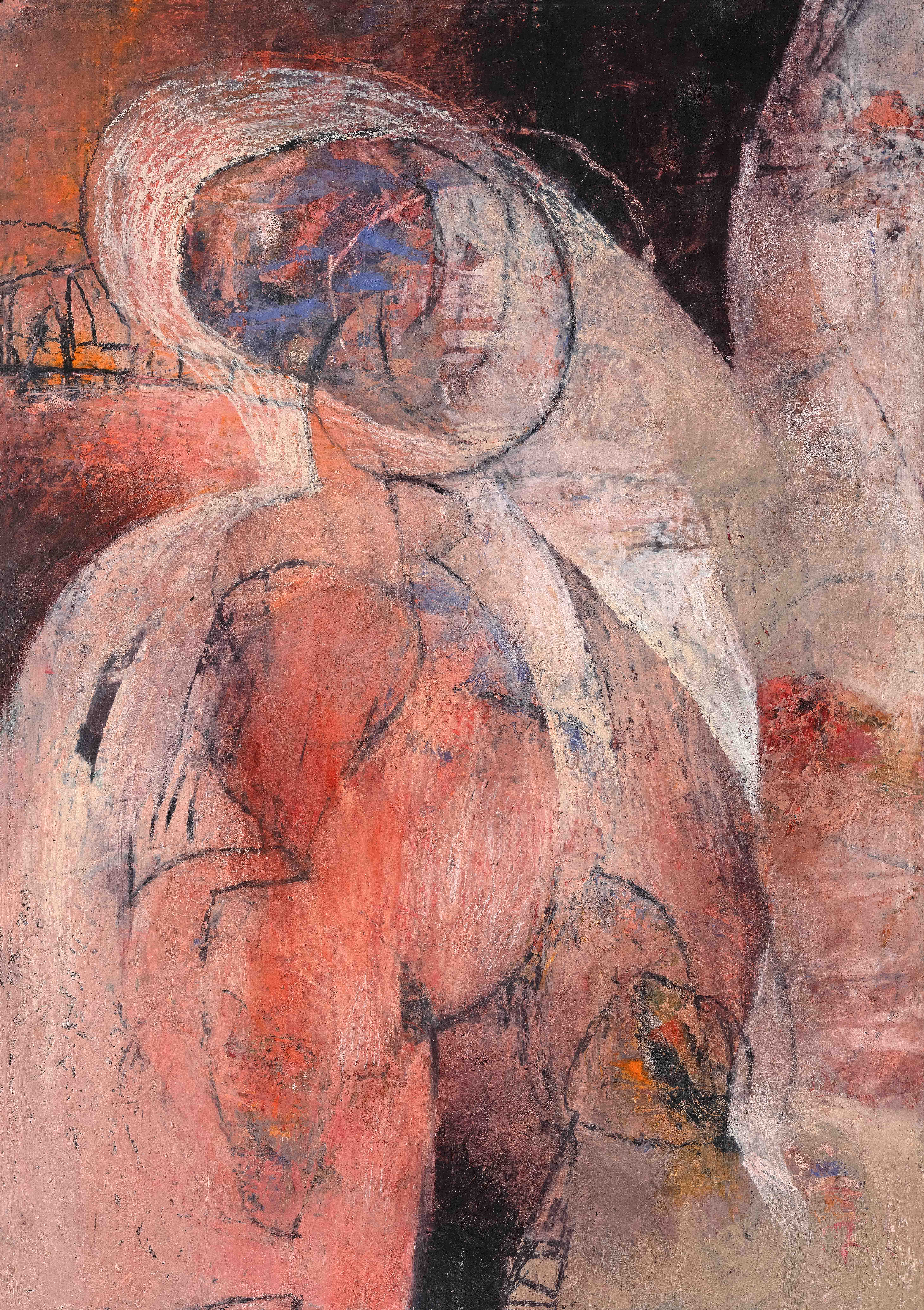 Cloaked in Light | Kym Barrett | Oil, oilstick and cold wax medium on board | 86 x 60.5 cm | $2,500