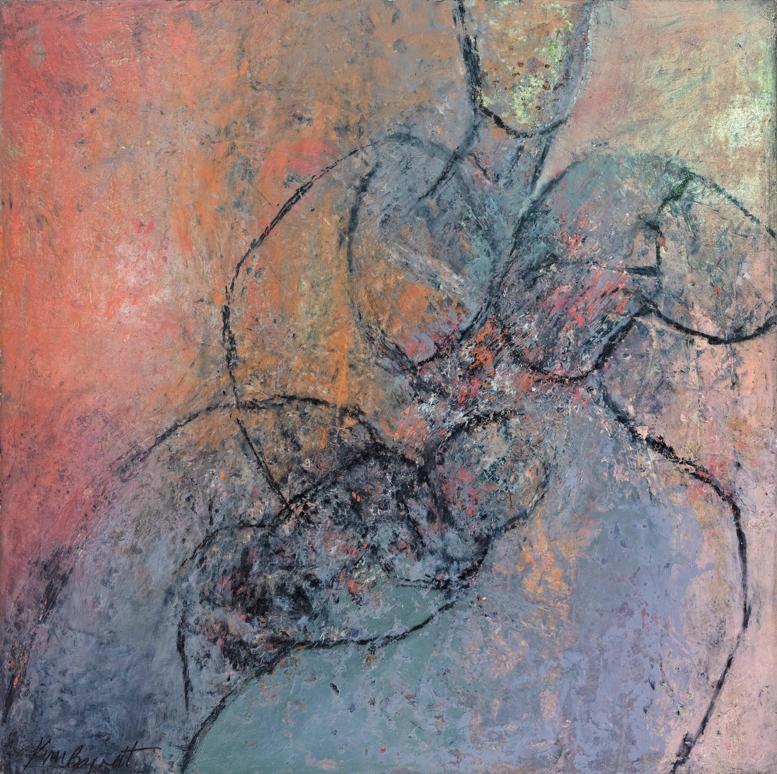 Her | Kym Barrett | Oil and cold wax medium on board | 32 x 32 cm | $1,100