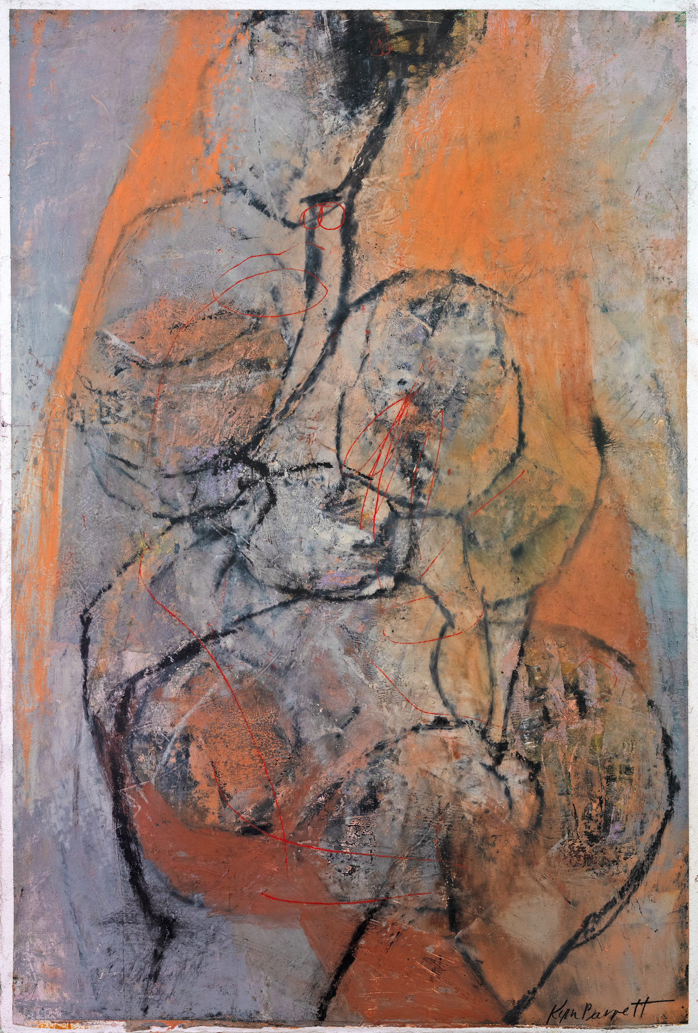 Embodied 1 | Kym Barrett | Oil and cold wax medium on paper | 78 x 58 cm, framed under glass | $1,500