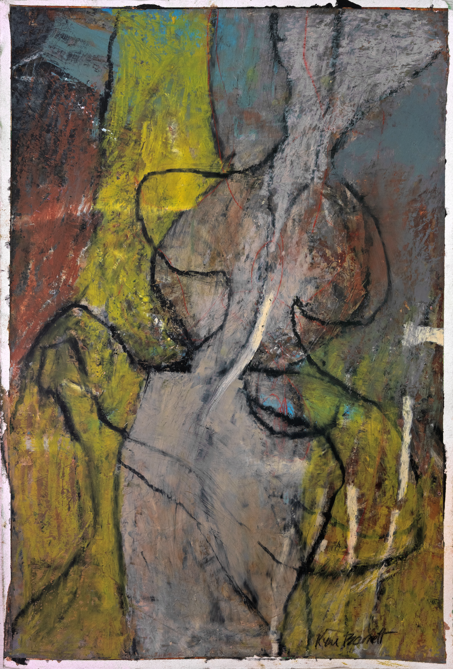 Embodied 2 | Kym Barrett | Oil and cold wax medium on paper | 78 x 58 cm, framed under glass | $1,500