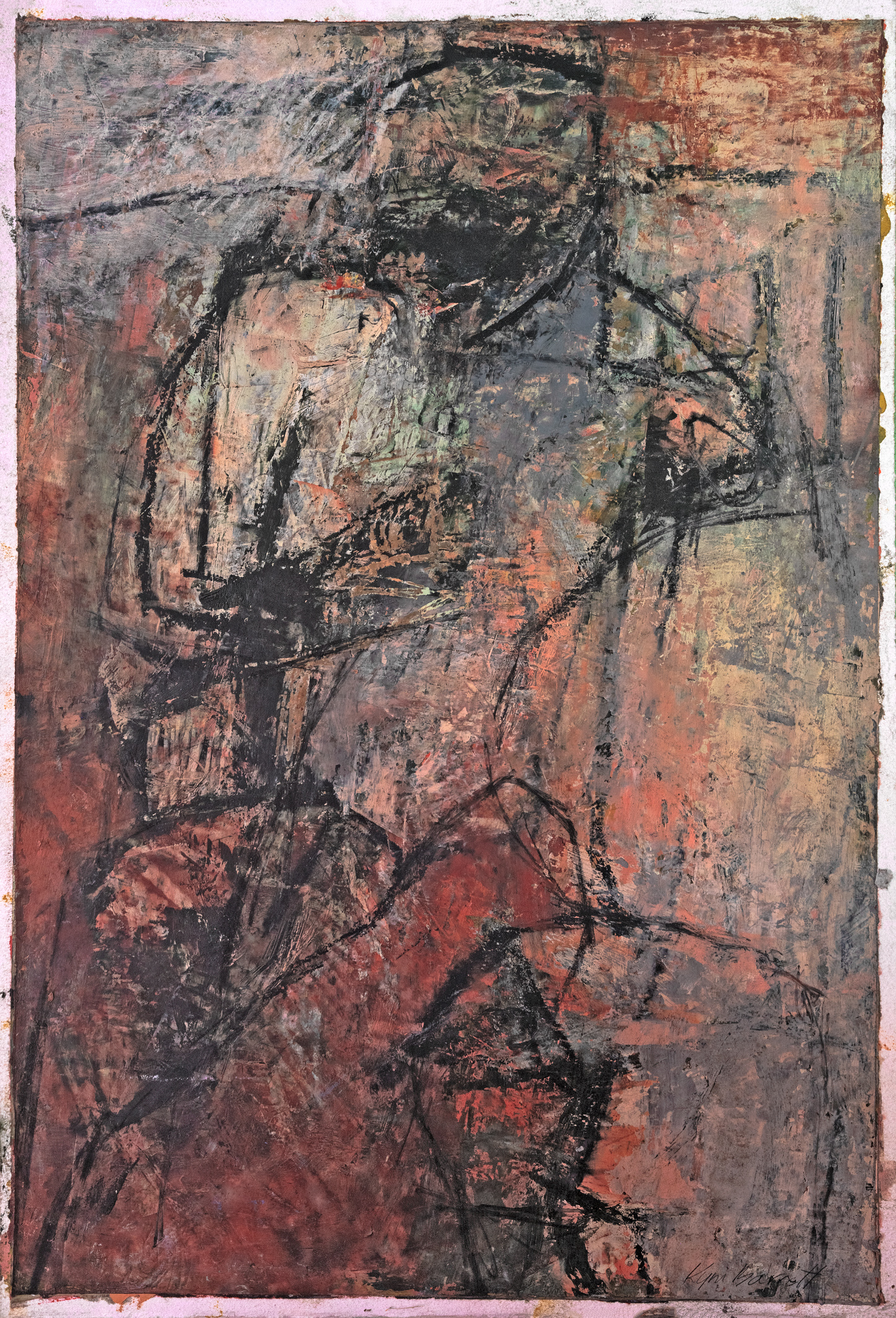 Embodied 3 | Kym Barrett | Oil and cold wax medium on paper | 78 x 58 cm, framed under glass | $1,500