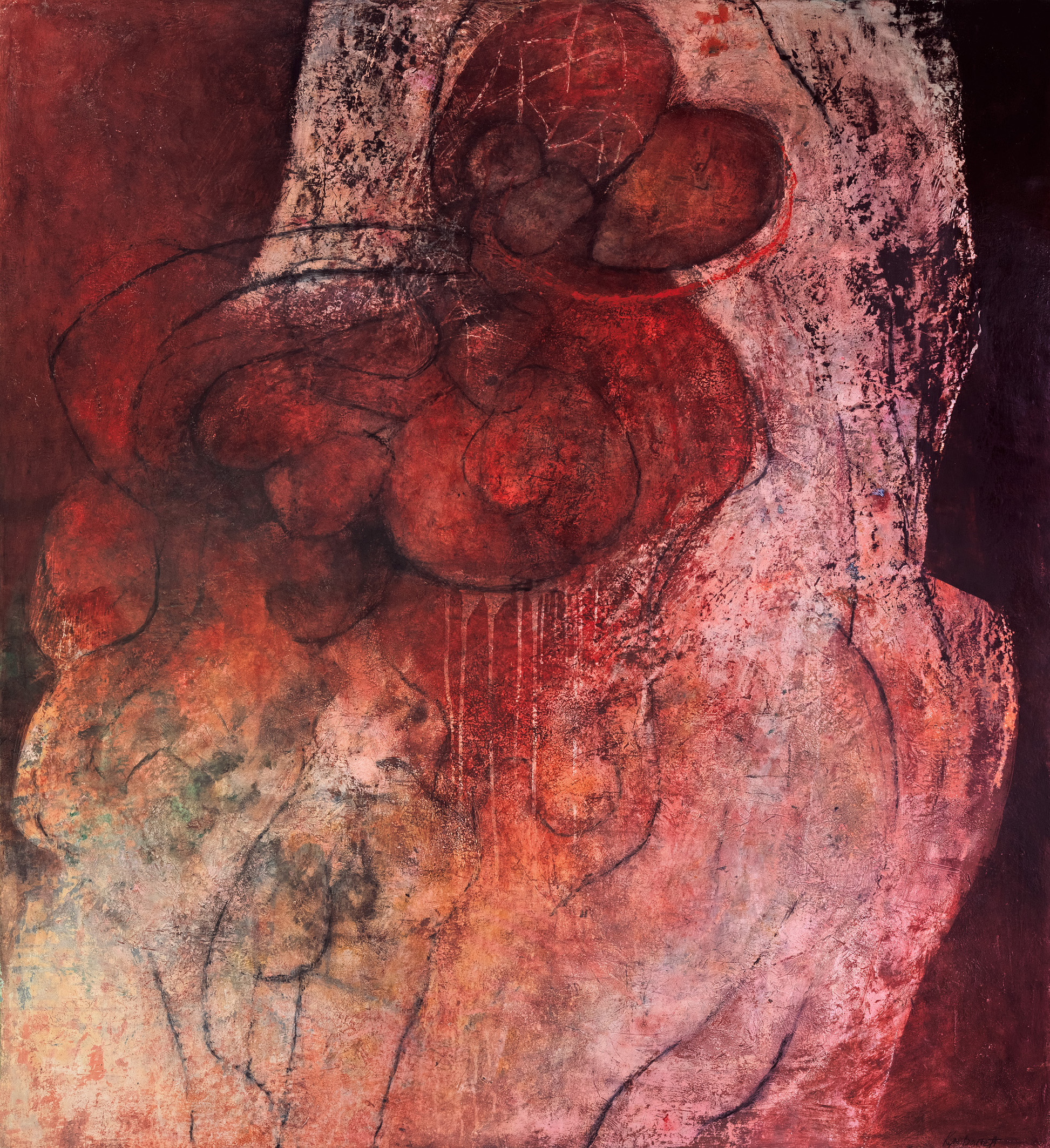 Excavation Site 2 | Kym Barrett | Oil, oilstick and cold wax medium on board | 122 x 112 cm | $5,500