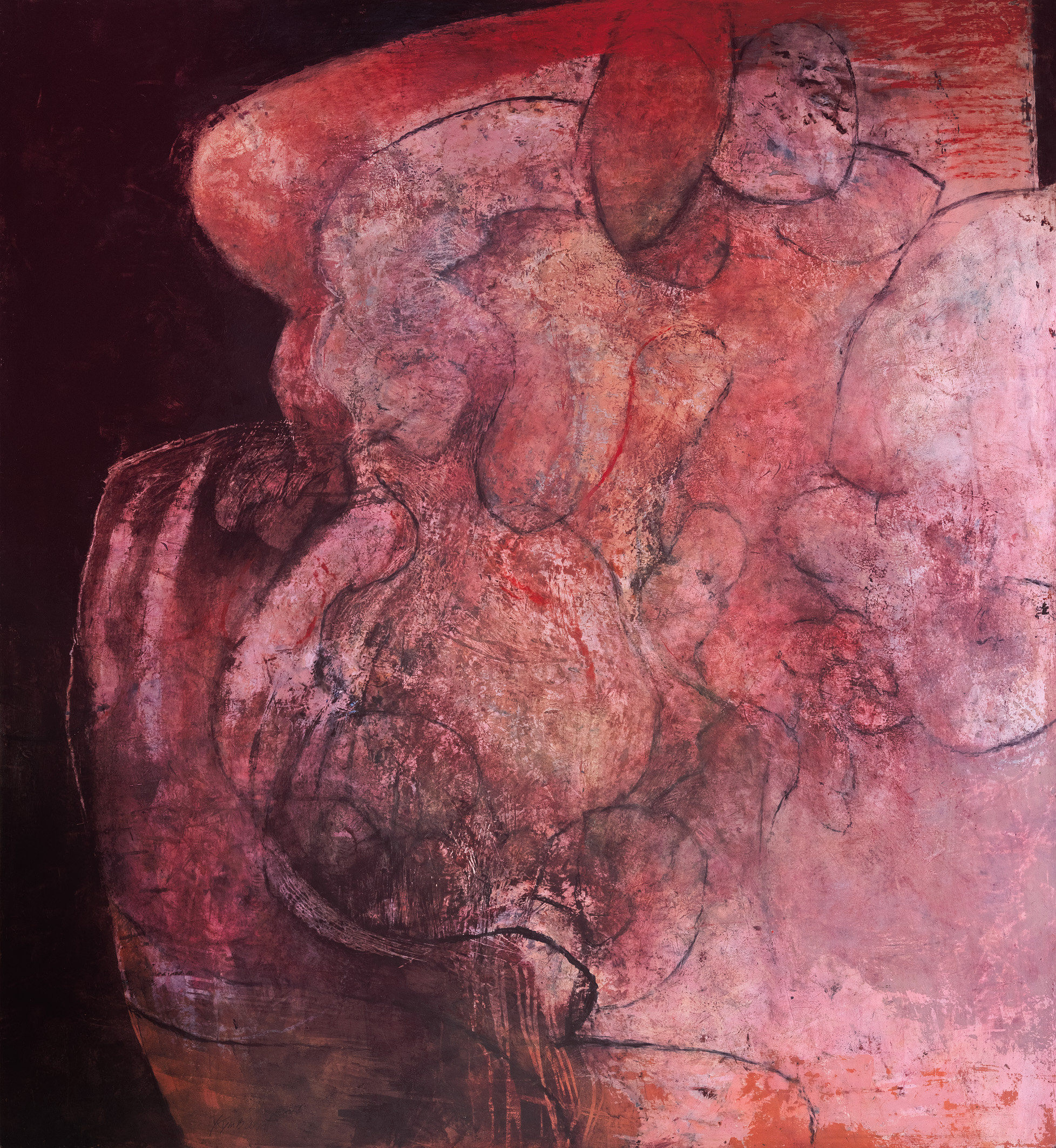 Excavation Site 1 | Kym Barrett | Oil, oilstick and cold wax medium on board | 122 x 112 cm | $5,500