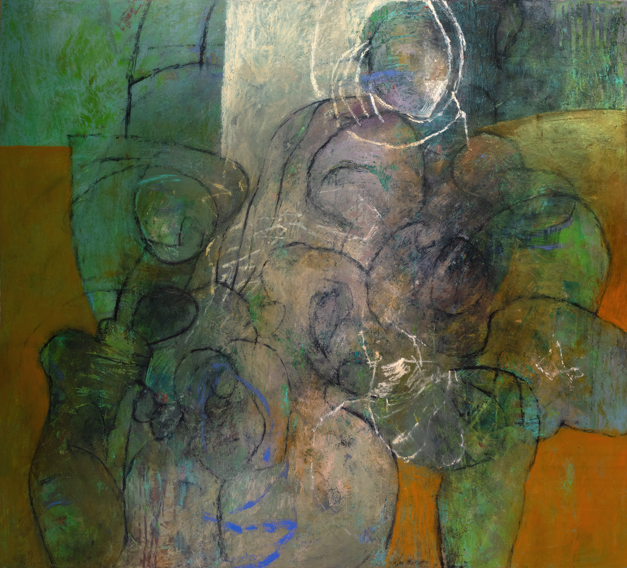 Mother Sophia (wisdom) | Kym Barrett | Oil, oilstick and cold wax medium on board | 112 x 122 cm | $5,500