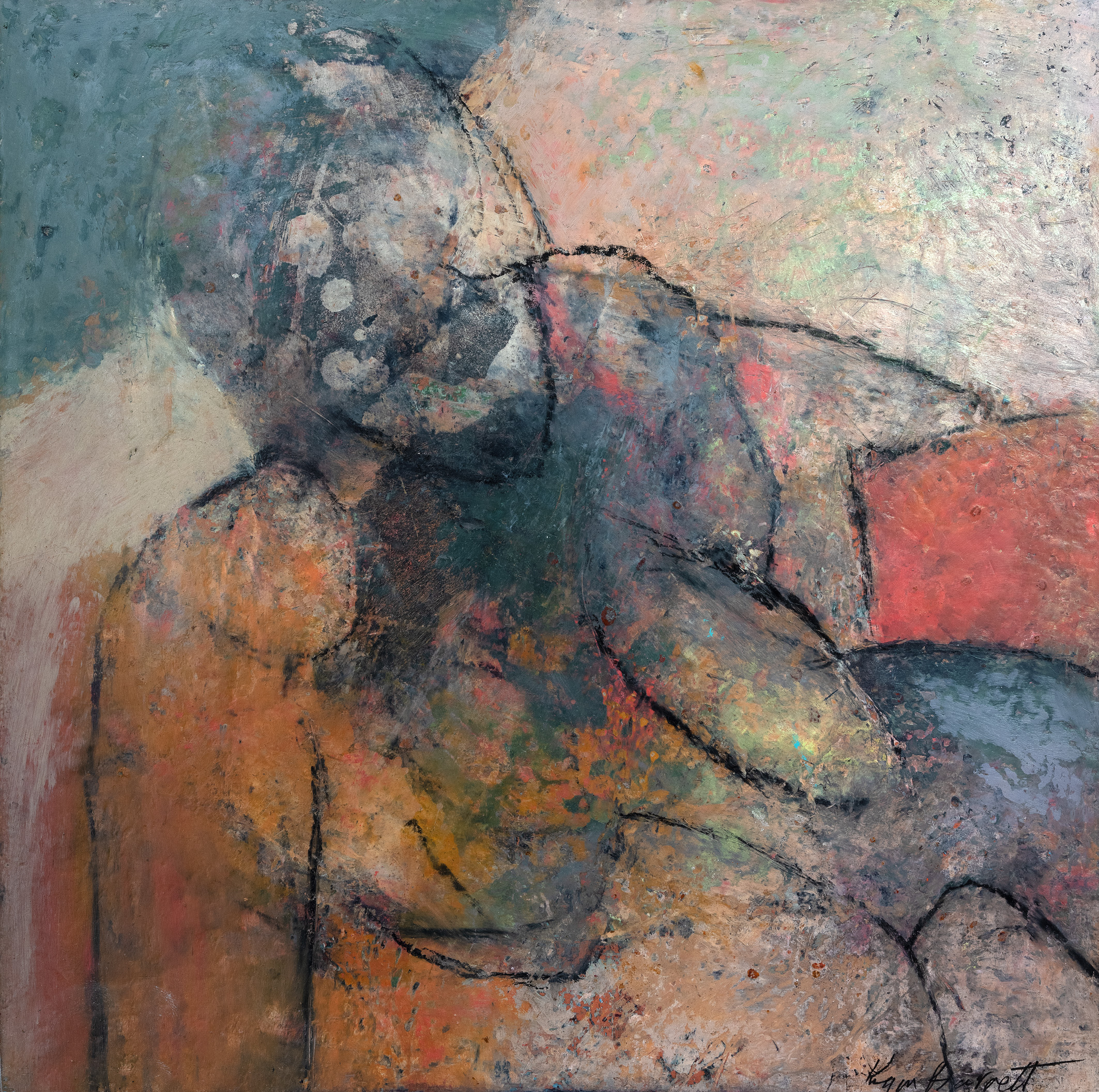 She | Kym Barrett | Oil and cold wax medium on board | 32 x 32 cm | $1,100