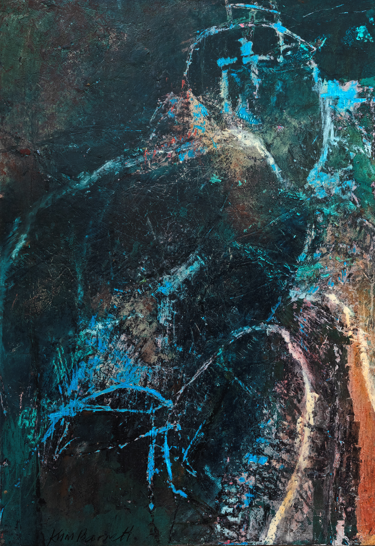Tears 1 | Kym Barrett | Oil and cold wax medium on board | 32 x 23 cm | $890