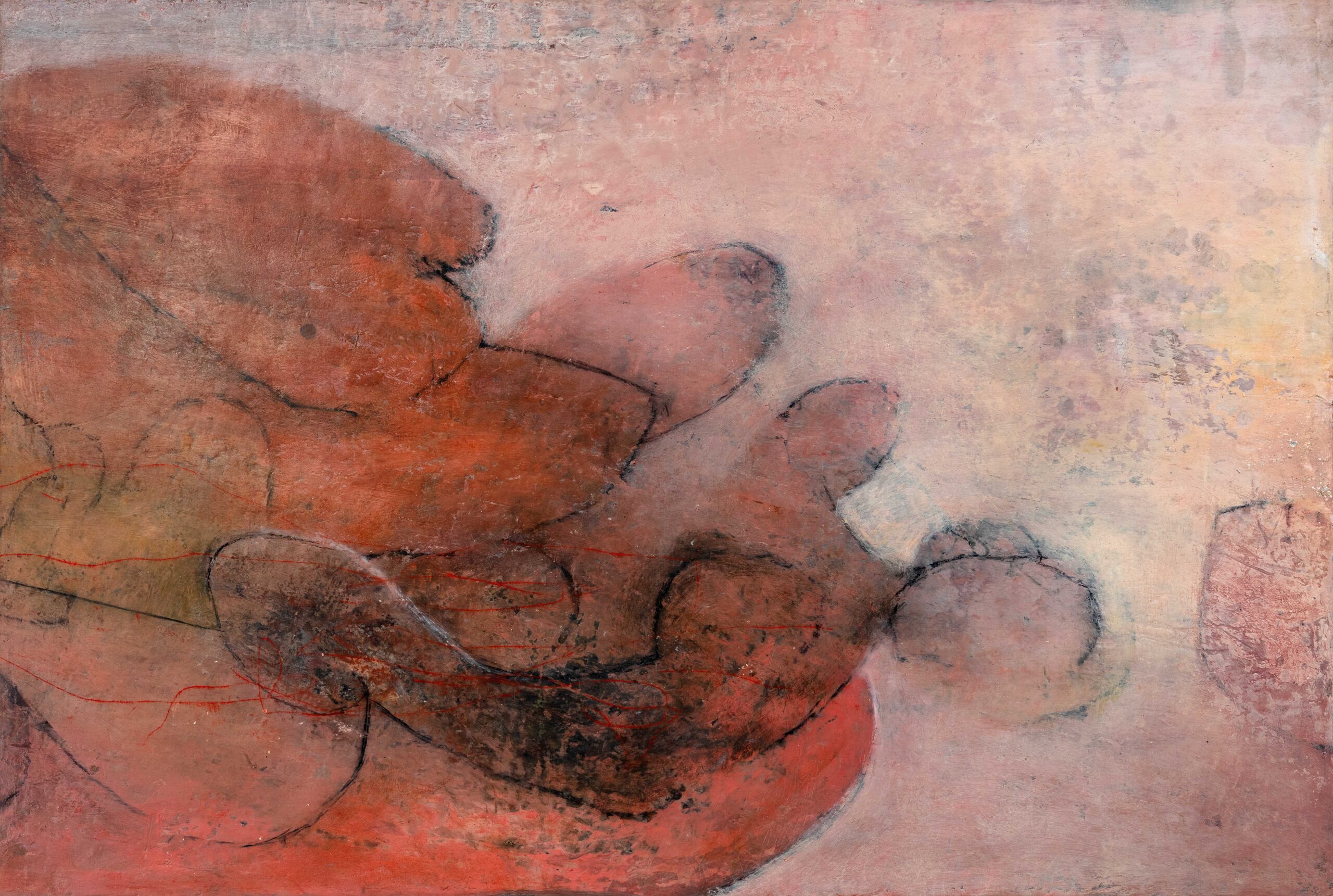 Bodying forth | Kym Barrett | Oil and cold wax medium on board | 38.5 x 56 cm | $1,500