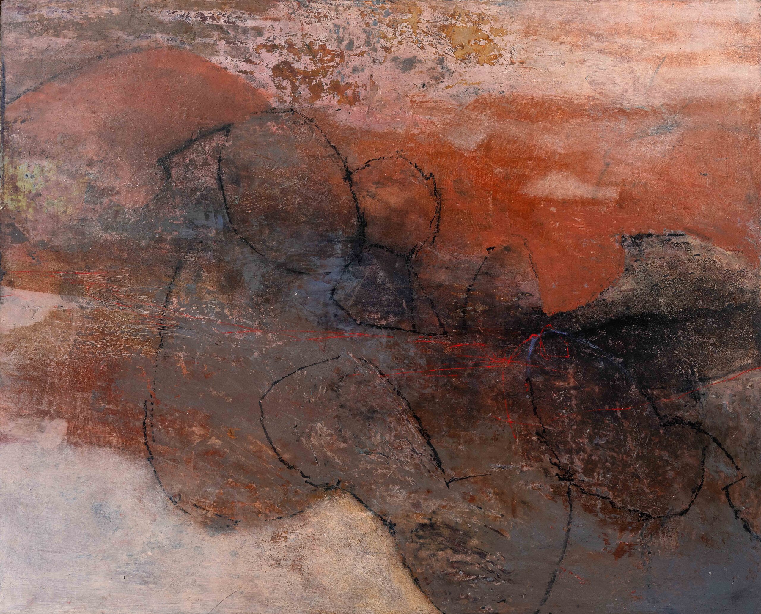 Wedded to the wild | Kym Barrett | Oil and cold wax medium on board | 42 x 52 cm | $1,500 SOLD